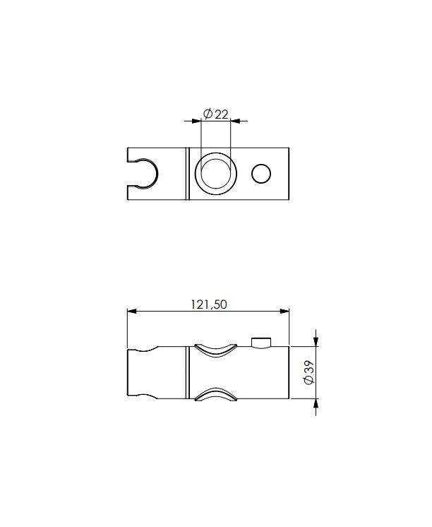 Support coulissant puor la douche Ø 22 mm Damast SC122 - Chromé - 2