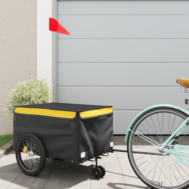 Фото - Дитяче велокрісло VidaXL Przyczepka rowerowa, czarno-żółta, 30 kg, żelazo
