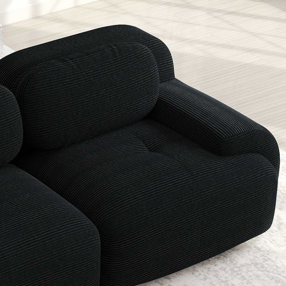 Canapé modulaire en U en tissu côtelé premium, sans montage, antidérapant, adapté aux animaux, rembourrage 32D,chambre et bureau - 7