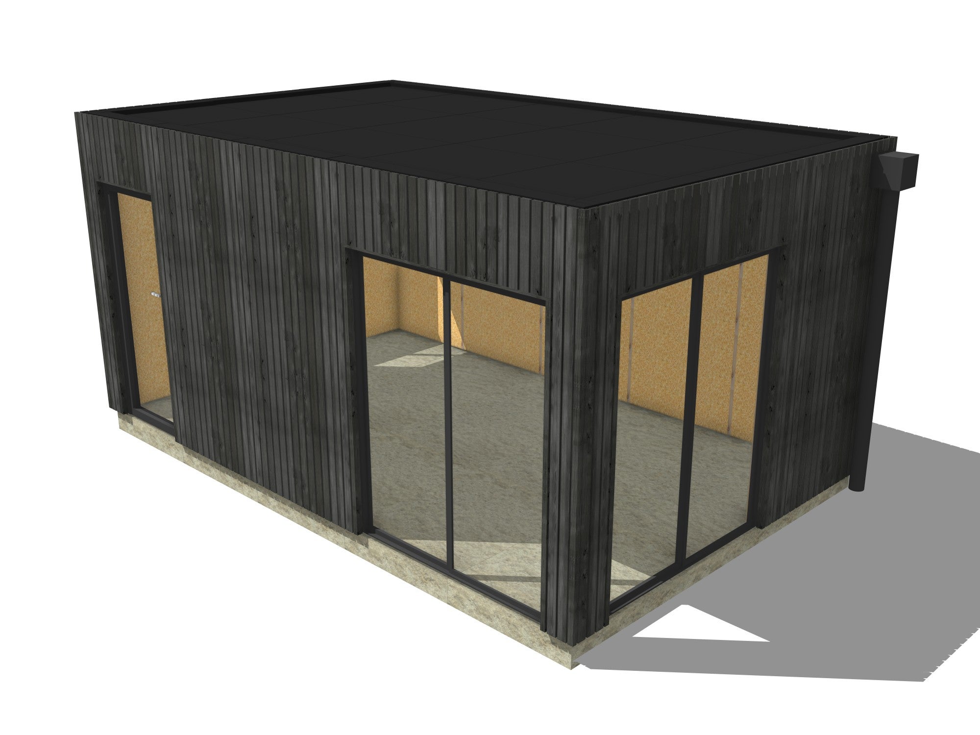 Studio de jardin habitable en bois 5,5 x 3,5 x 2,7 m / menuiseries alu k-line - 2