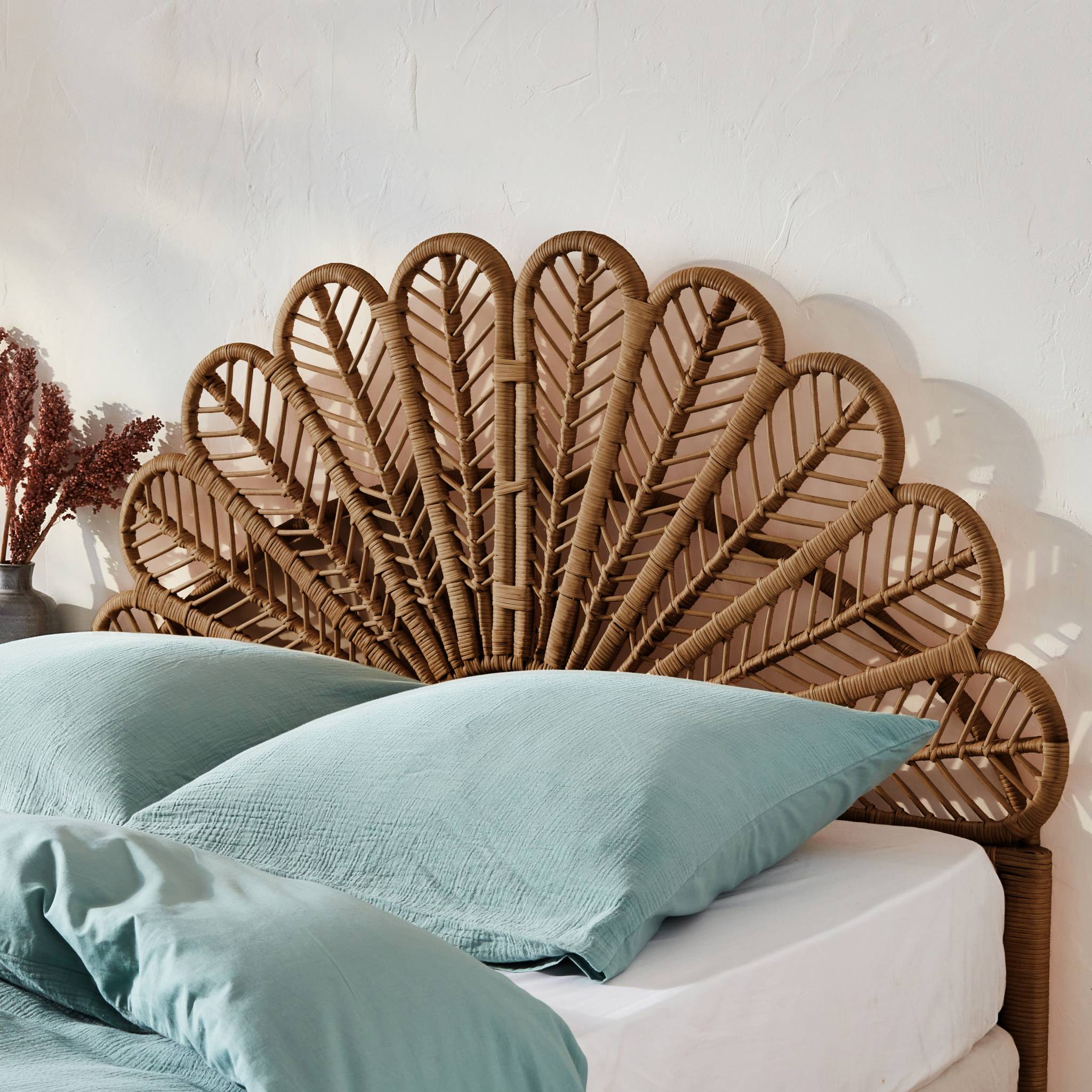 Tête de lit en rotin foncé L 140 x P6 x H115cm ANGGUN - 2