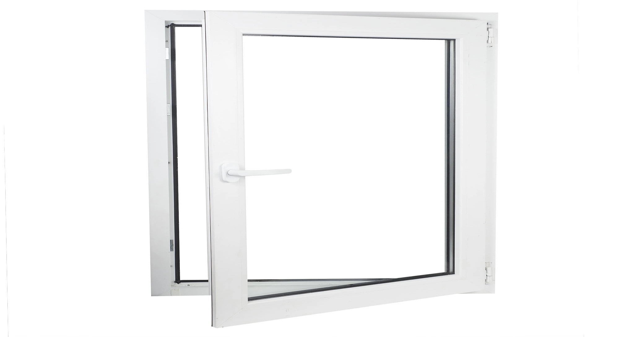 Fereastra PVC, 4 Camere, Alb, 75x55 cm , dubla deschidere dreapta