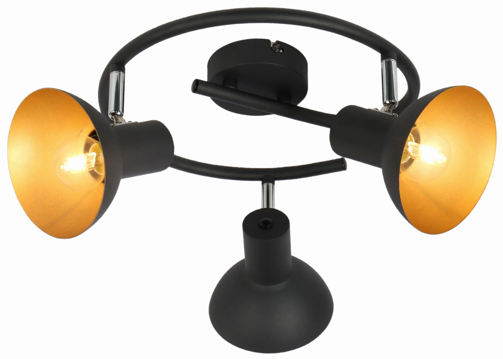 Lampa sufitowa wisząca Diso czarno-złota 3xE27x40W regulowany kąt wym: 20 x 45 x 45 cm metal Candellux