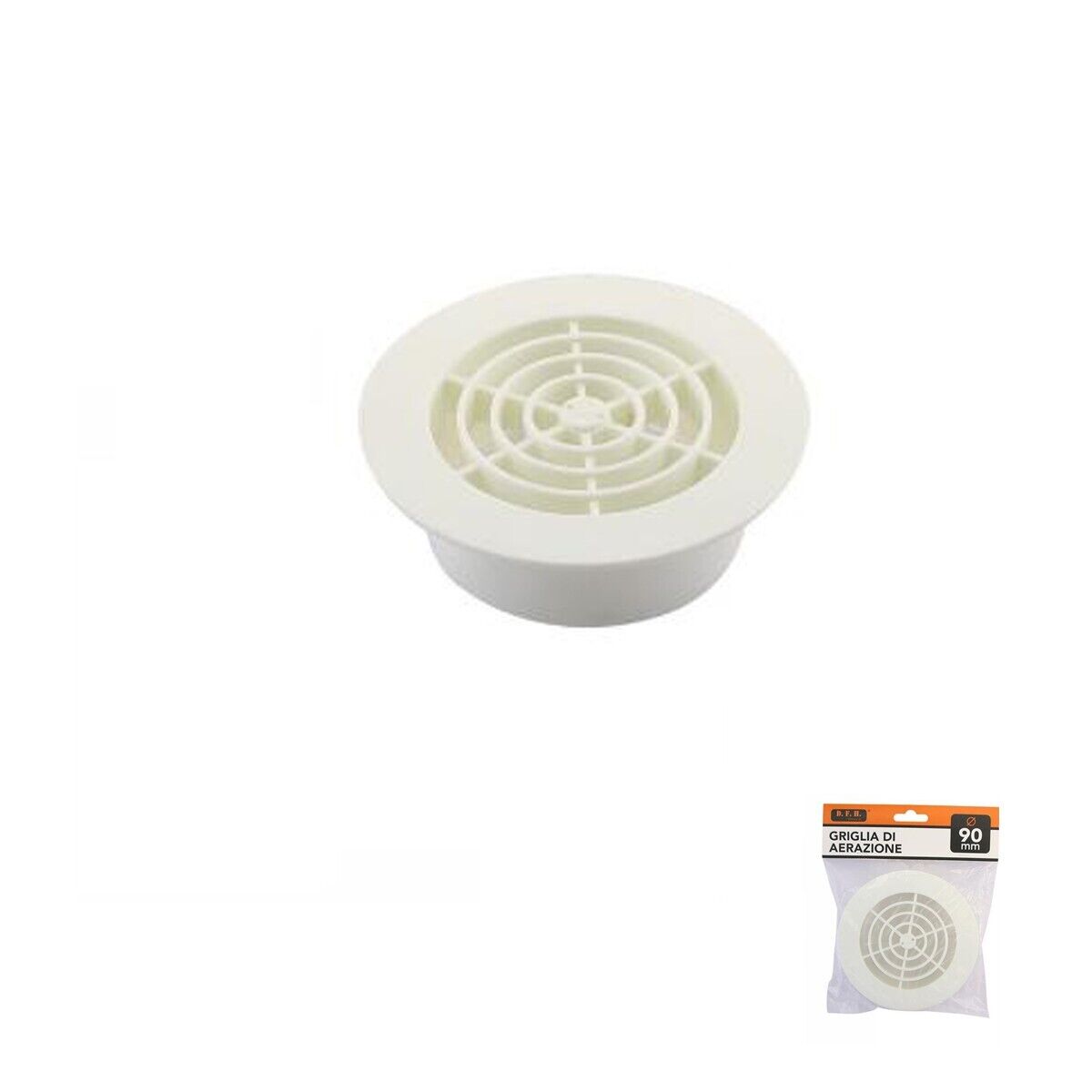 GRILLE D'AÉRATION 90MM RONDE PLASTIQUE BLANC VENTILATION DOMESTIQUE ...