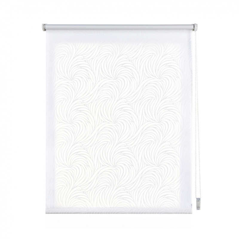 Estores enrollables estampado, estor con dibujos traslúcido blanco olas, 75 x 180 cm