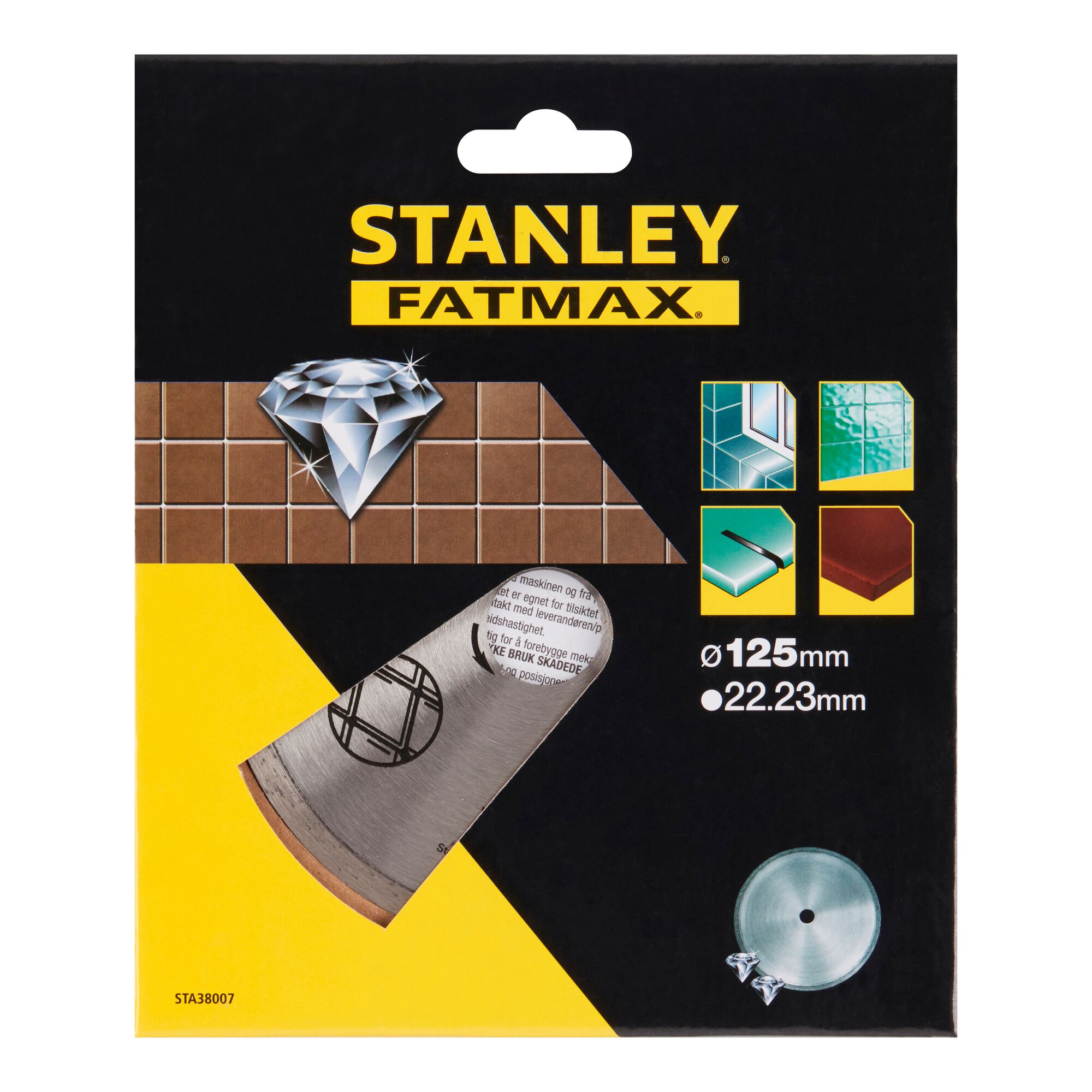 Stanley Disque diamant à bord continu pour carrelage 125x22.2 STA38007-XJ - 2