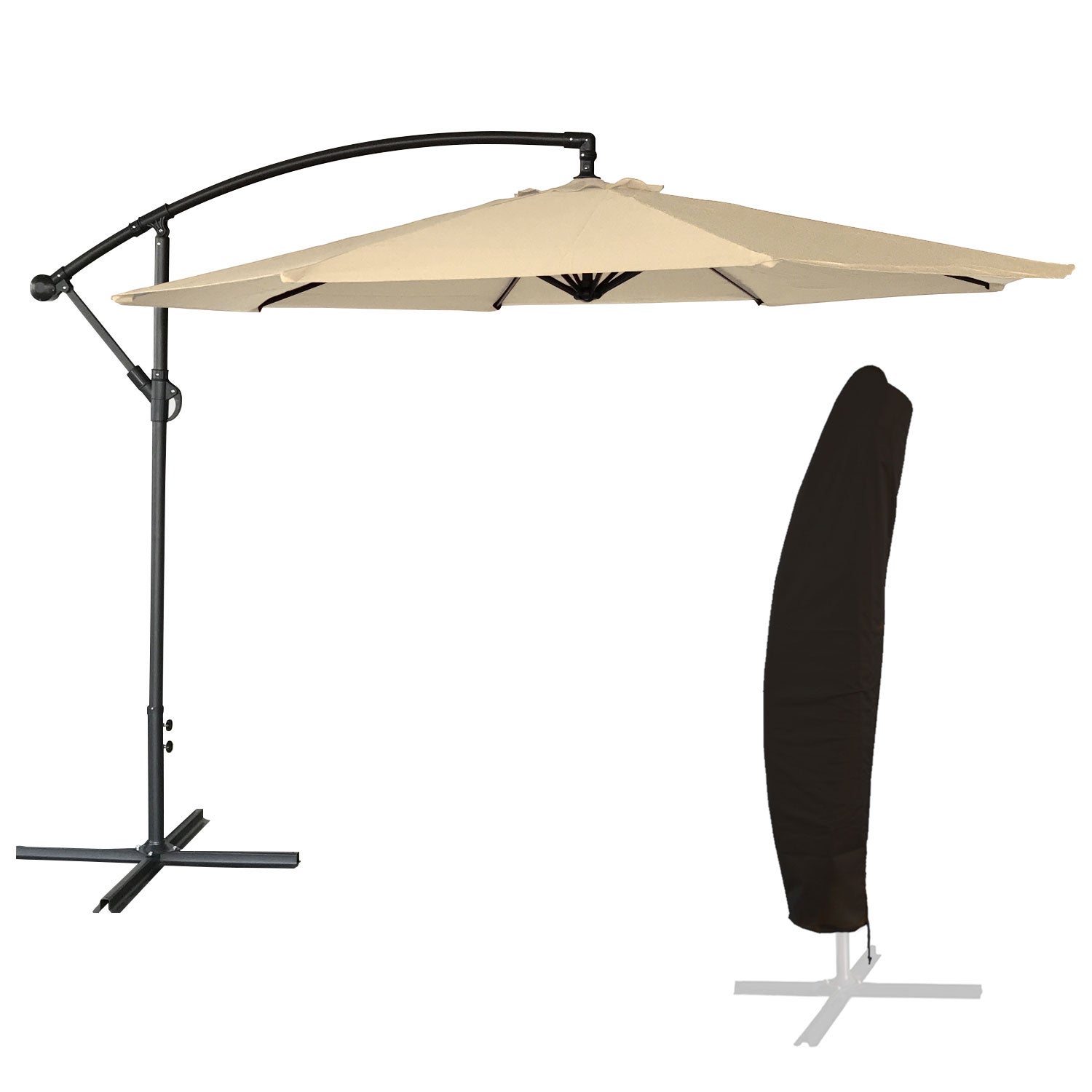 Parasol OAHU off-set, okrągły, średnica 3 m, beżowy + pokrowiec