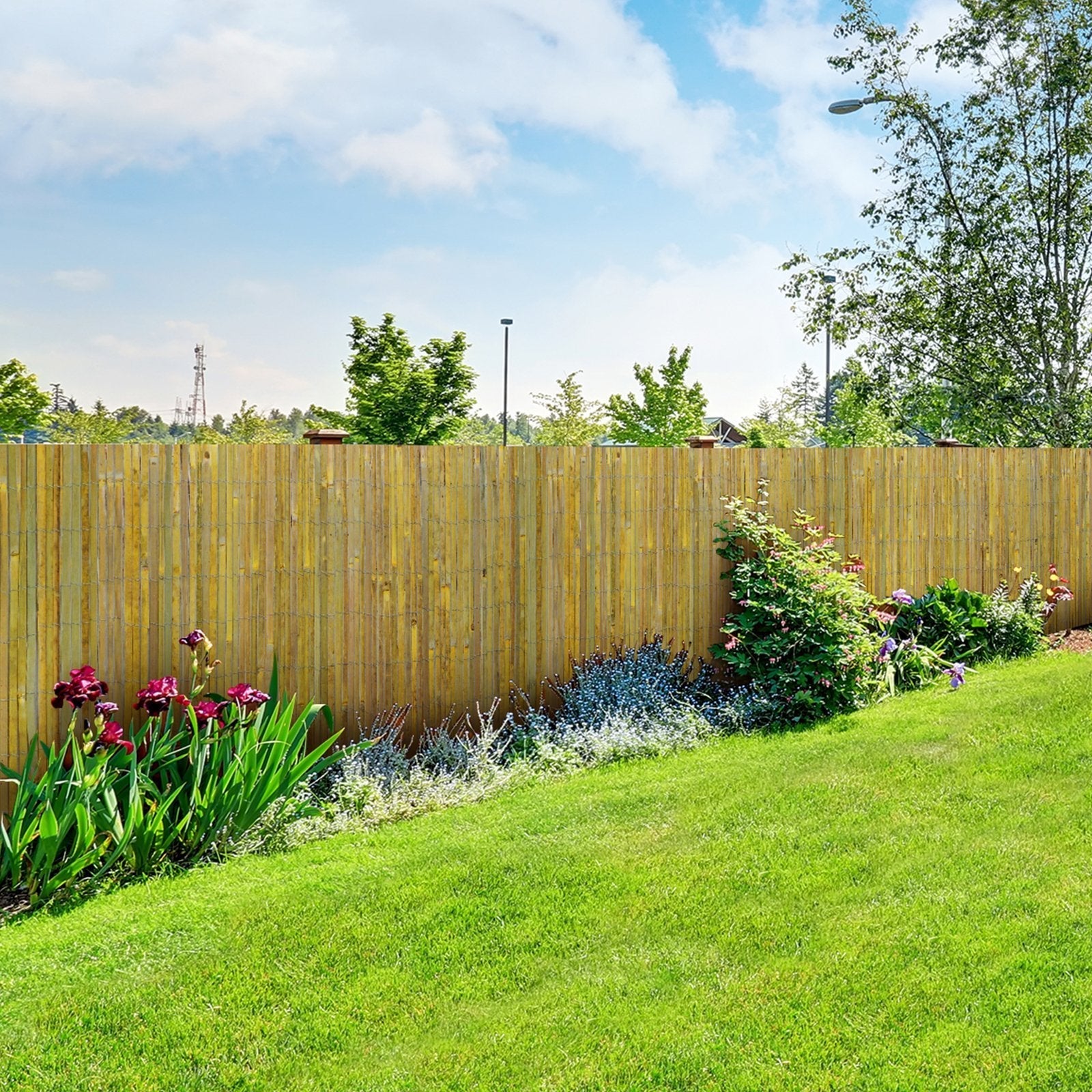 Brasil, Canisse en bambou fendu naturel, Clôture en bambou pare-vue - coupe-vent naturel, Idéale pour jardin, balcon et terrasse, 100 x 300 cm - 4