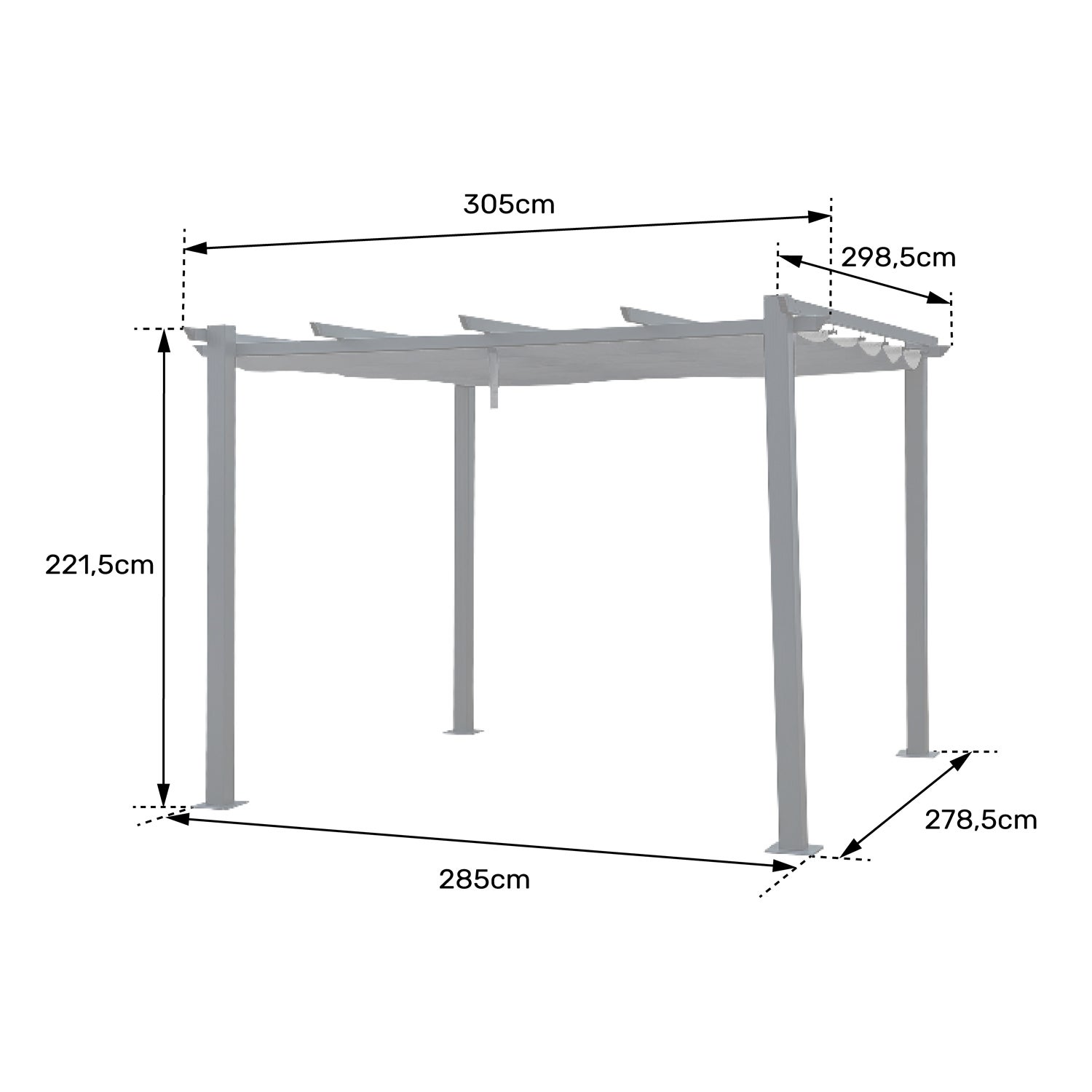 Pergola autoportante Beige en Polyester 0 m² - 5
