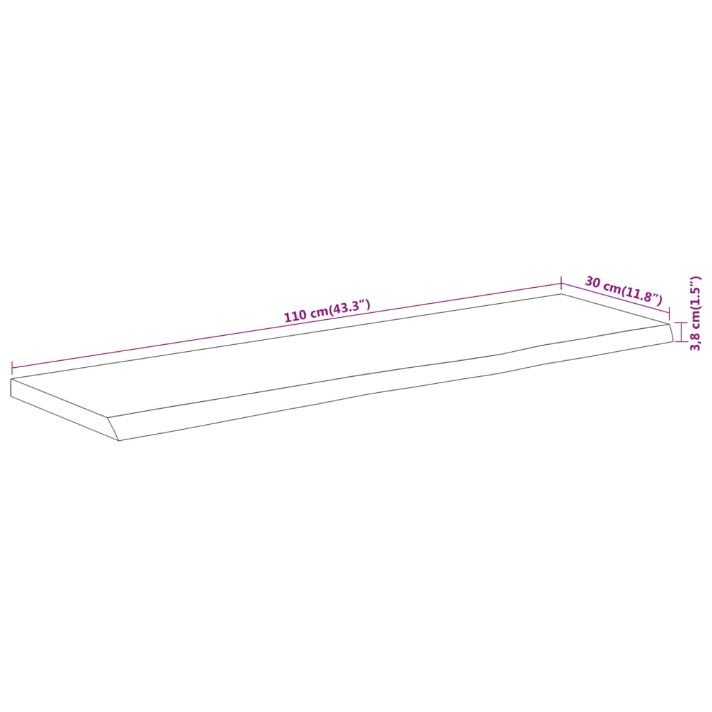 Étagère murale | Étagère flottante | Étagère suspendue rectangulaire massif acacia bordure assortie CFW469937 - 8