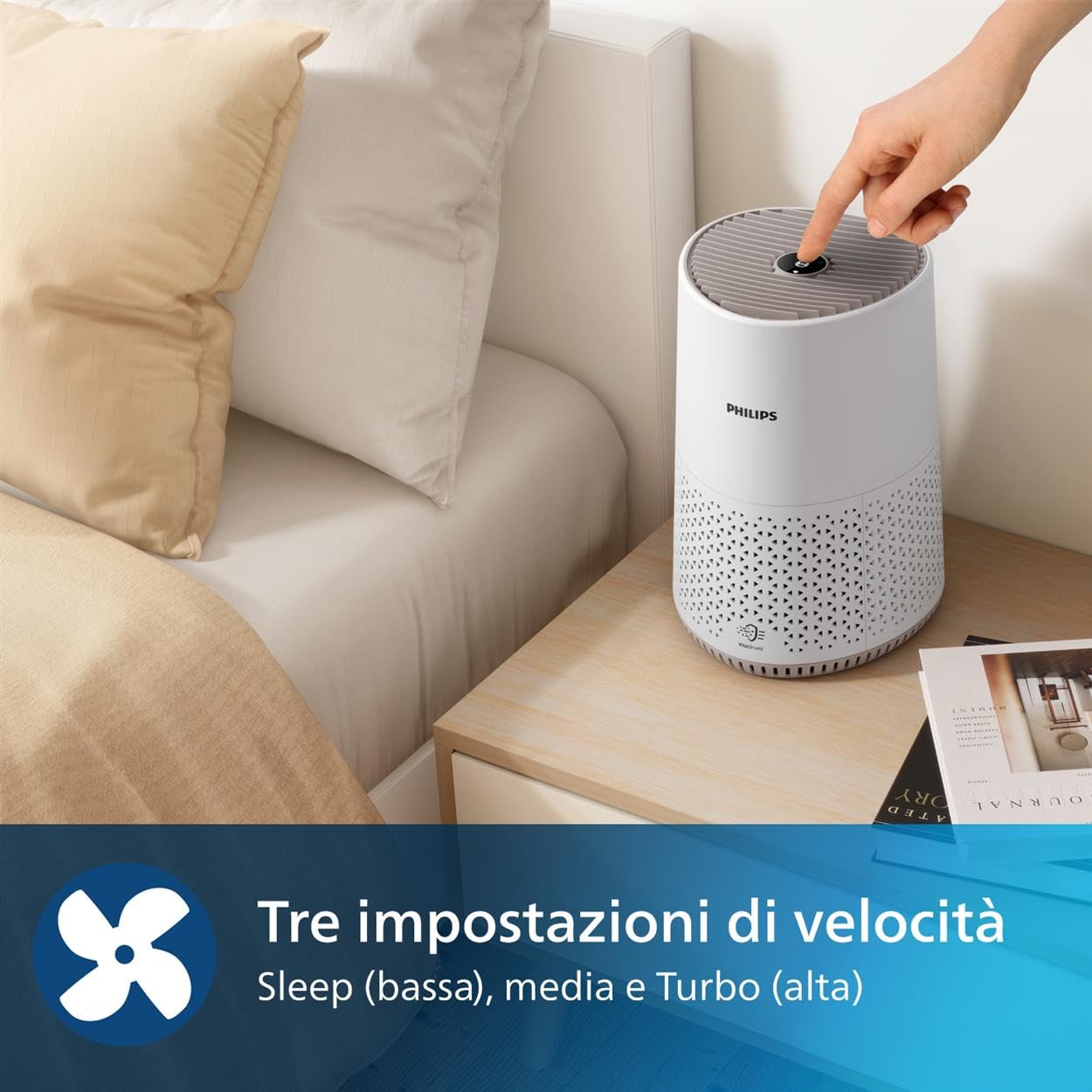 Philips Purificatore d'Aria Serie 600, Ultra Silenzioso ed Efficiente, HEPA Rimuove 99,97% Inquinanti, Ideale per Allergie, Fino a 44m², Controllo Ap - 4