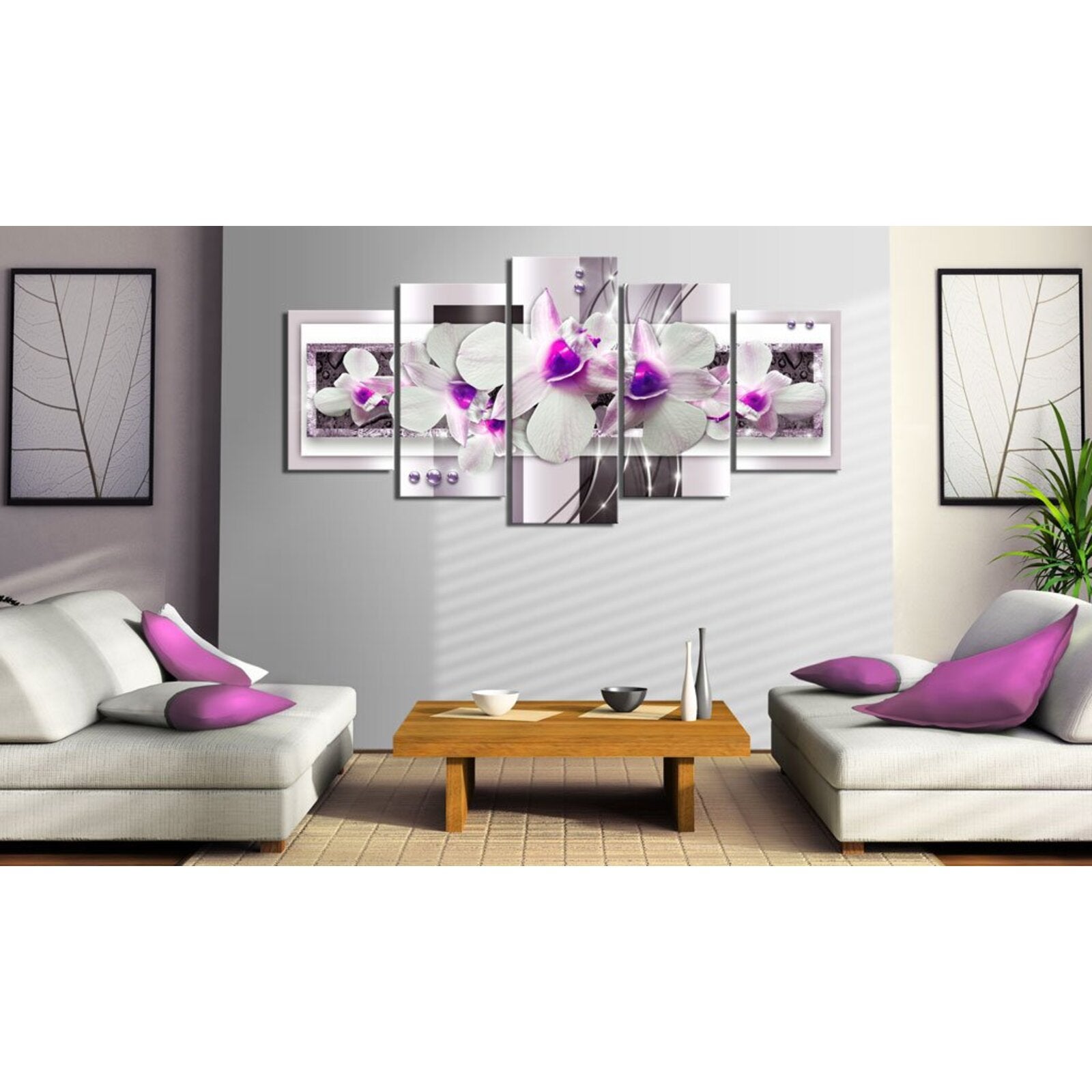 Tableau avec accent violet - 200 x 100 cm - 2