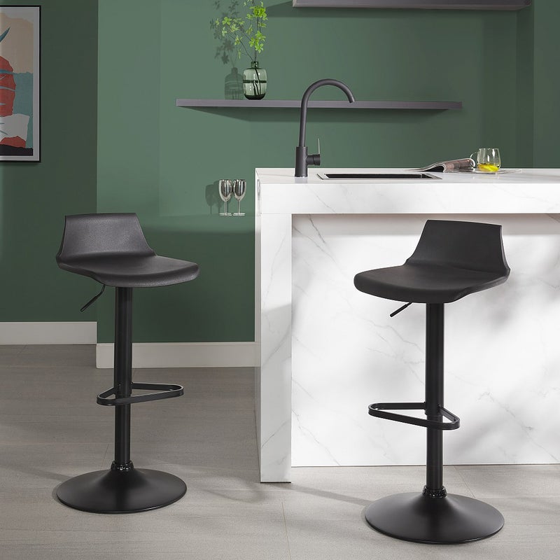 Stołek barowy CALAS - Polipropylen - Kolor czarny