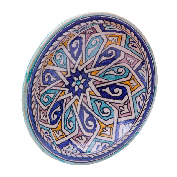 Tajine Décoratif En Céramique Peinte à La Main – Safi Maroc (diamètre 19,5 Cm)