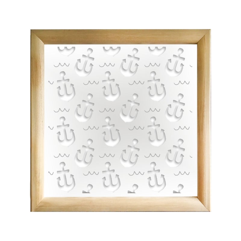 ANCHOR - Kwadratowe moduły dekoracyjne z drewna i PVC - Rozmiar 98x98 cm - Grubość 64 mm - Kolor wewnętrzny BIAŁY