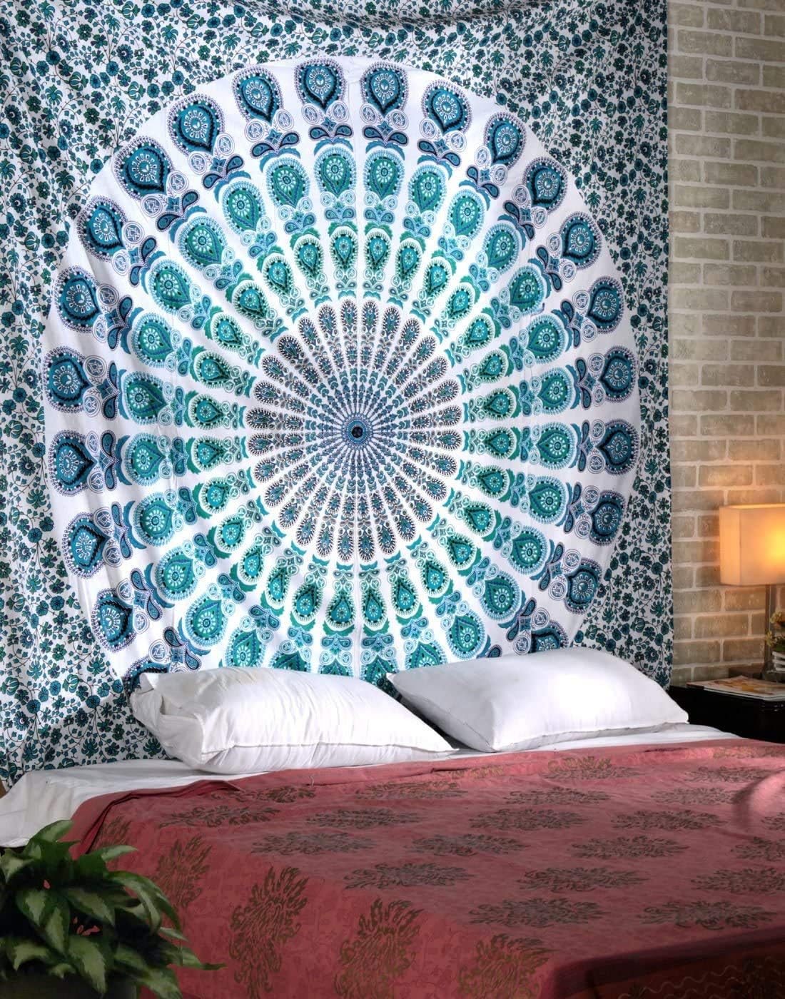 RAJRANG BRINGING RAJASTHAN TO YOU Tenture Murale Grande Tapisserie Pur Coton Mandala Tapisseries
