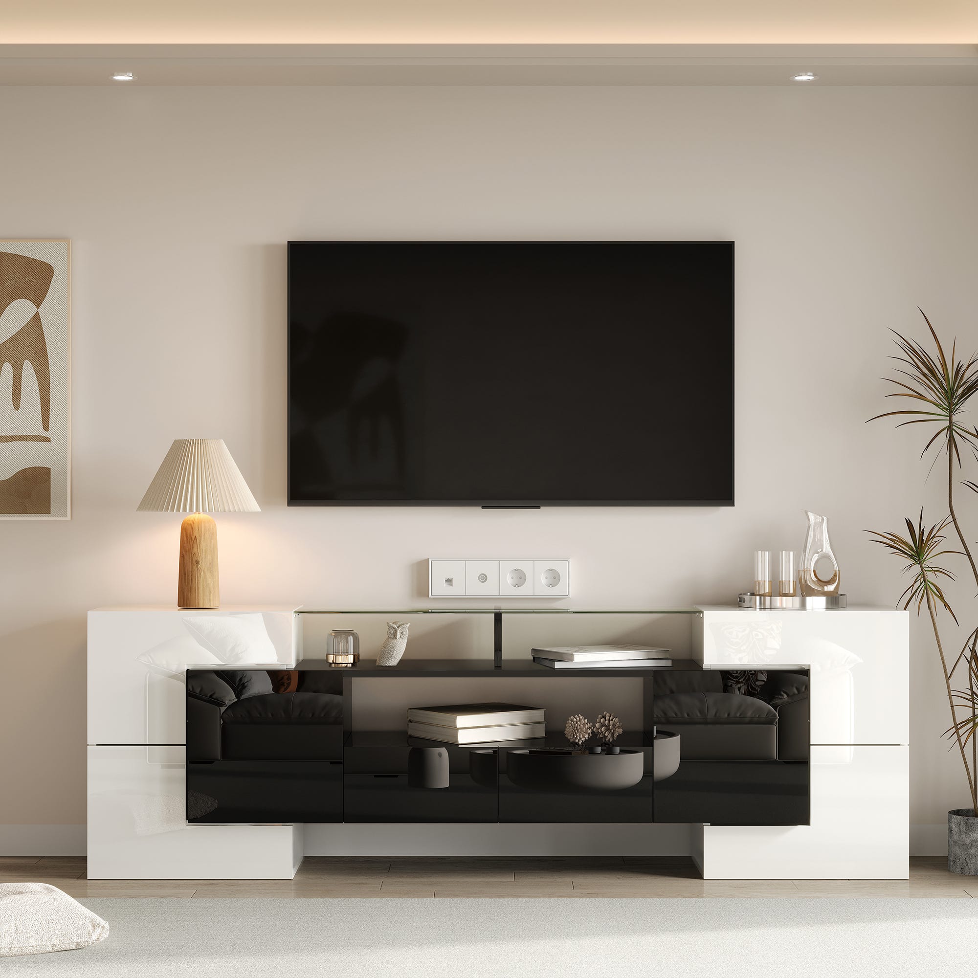 Mobile TV Bruce 2 Cassetti E 2 Ante, Legno Massello, 140 Cm Larghezza 40 Cm Profondita 51 Cm Altezza Mobile TV Bruce 2 Cassetti E 2 Ante, Legno Massello, 140 Cm Larghezza 40 Cm Profondita 51 Cm Altezza