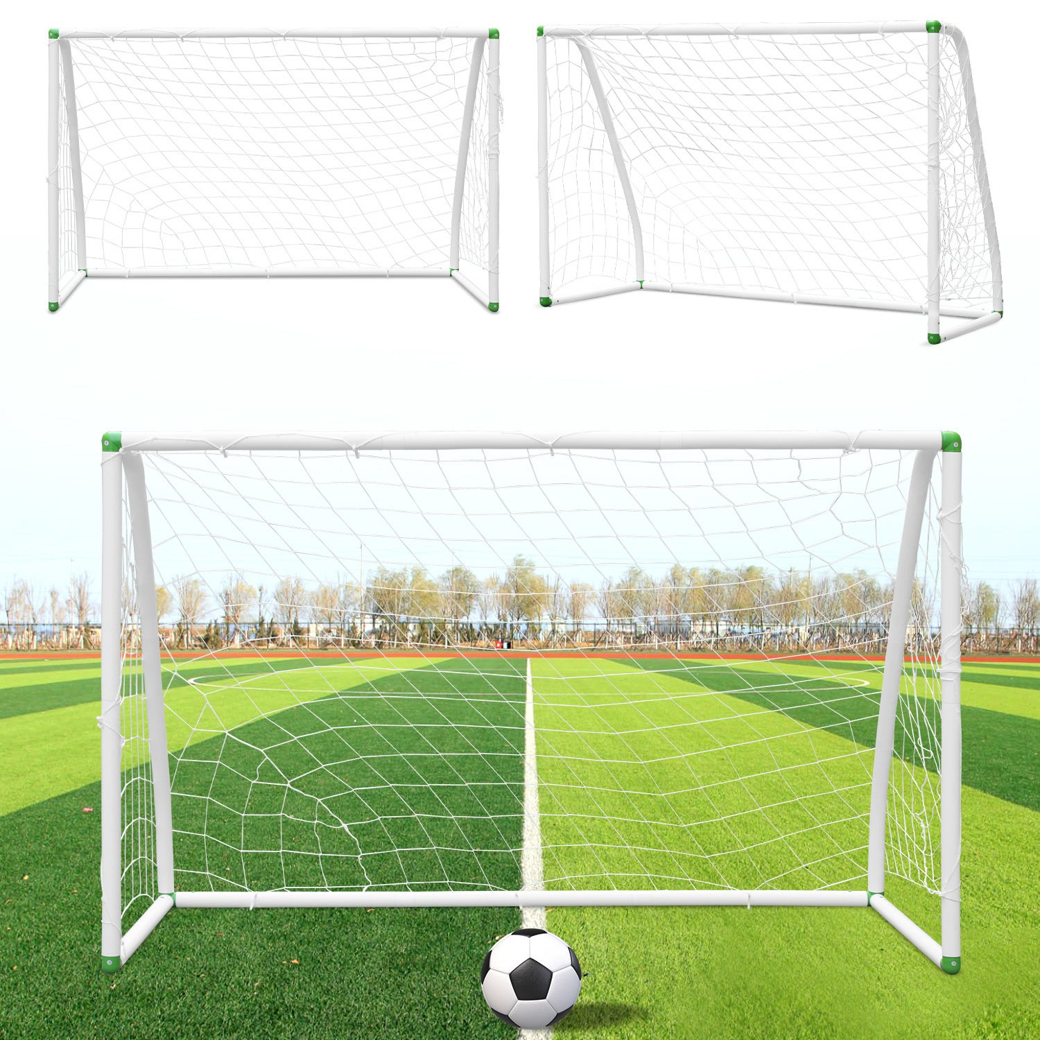 Cage De Foot Enfant 90x60 Cm NEWFUN – Pliable, Filet Résistant, Pour Jardin Intérieur/extérieur, Set Complet Avec Ballon, Pompe, Sardines, Sac De Transport