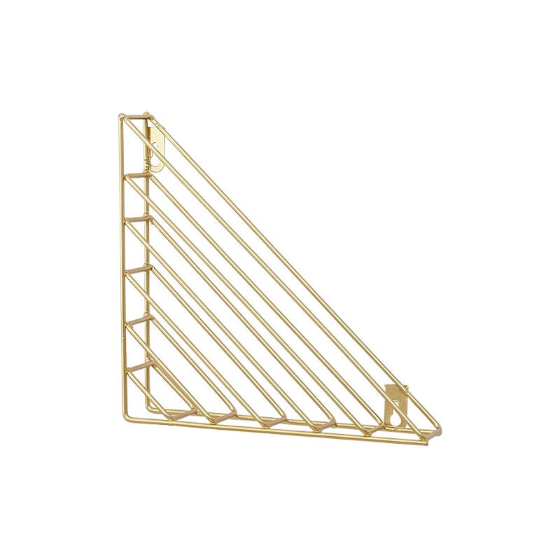 Stojak na gazety Nordic Geometryczny, montowany na ścianie, metalowy, do łazienki, biura, przedpokoju, żelazo (złoto)