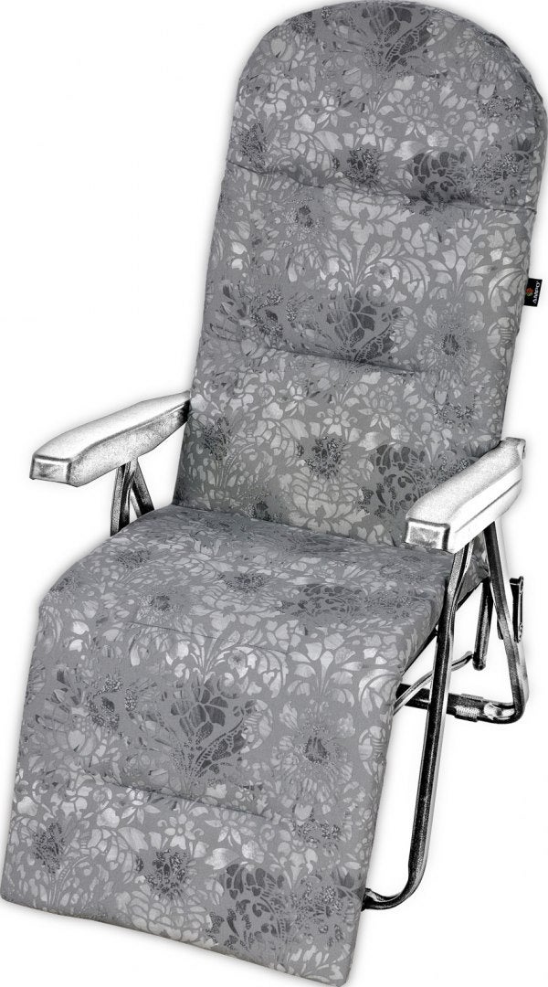 Poduszka na leżak ogrodowy z podnóżkiem AMPO szary czarny 1 szt.