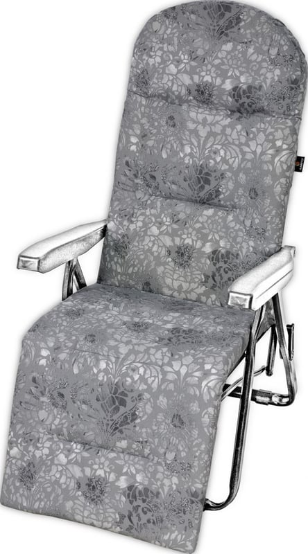 Poduszka na leżak ogrodowy z podnóżkiem AMPO szary czarny 1 szt.