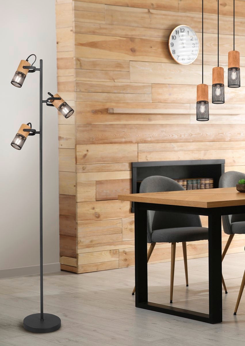 Led Lampadaire Trio Tosh Noir 3xE14 - 4