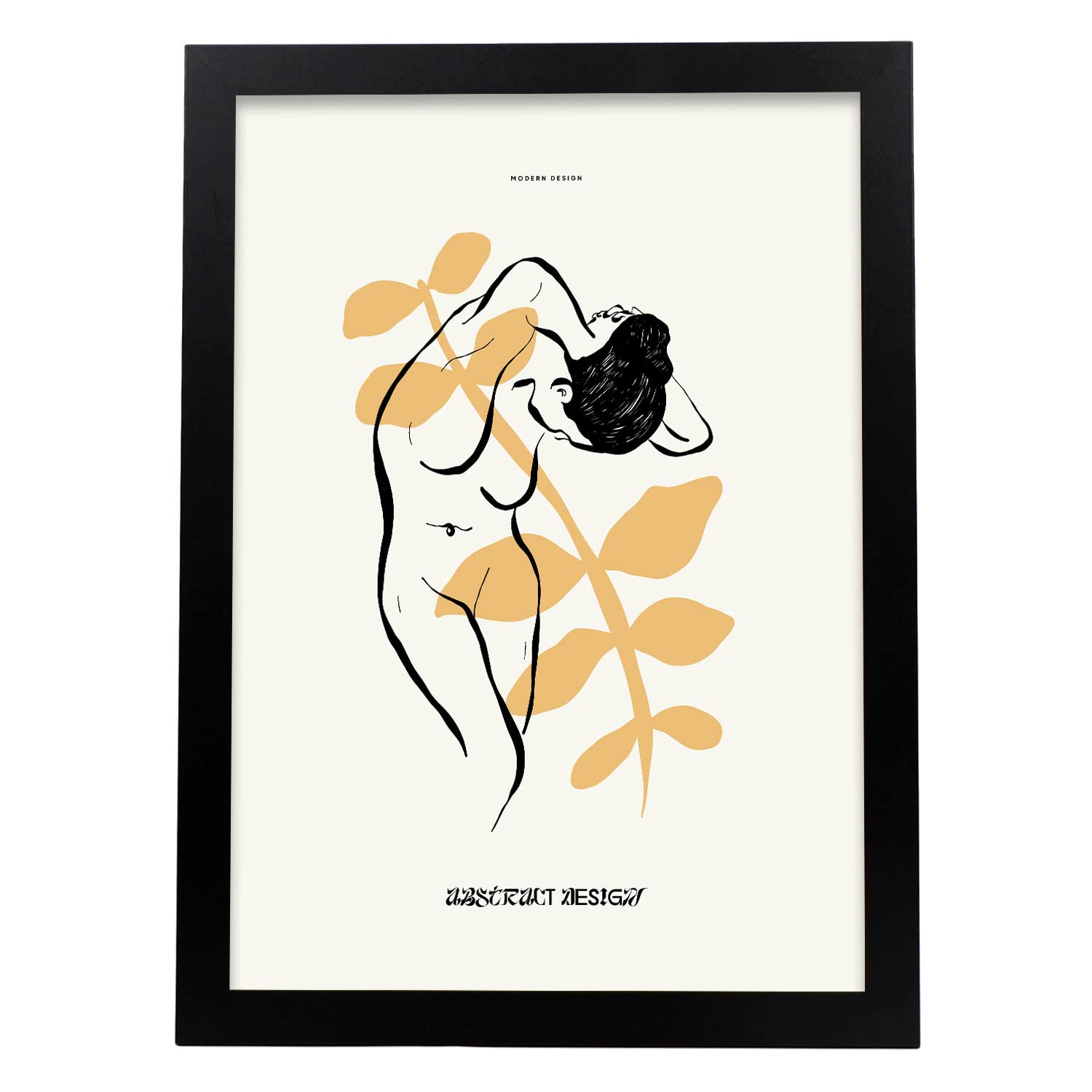 Nacnic póster pop art abstracto. diosa ilustraciones artísticas modernas para la decoración de interiores. marco negro - a3