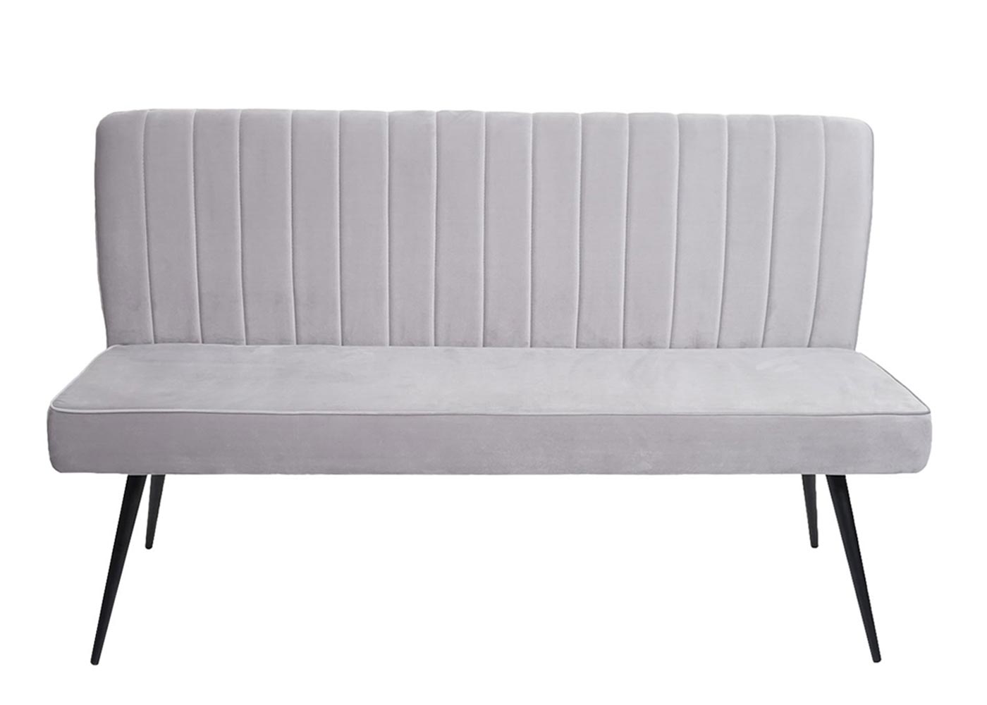 Set panca con 2x sedie sala da pranzo soggiorno HWC-K16 metallo verniciato velluto grigio chiaro - 3