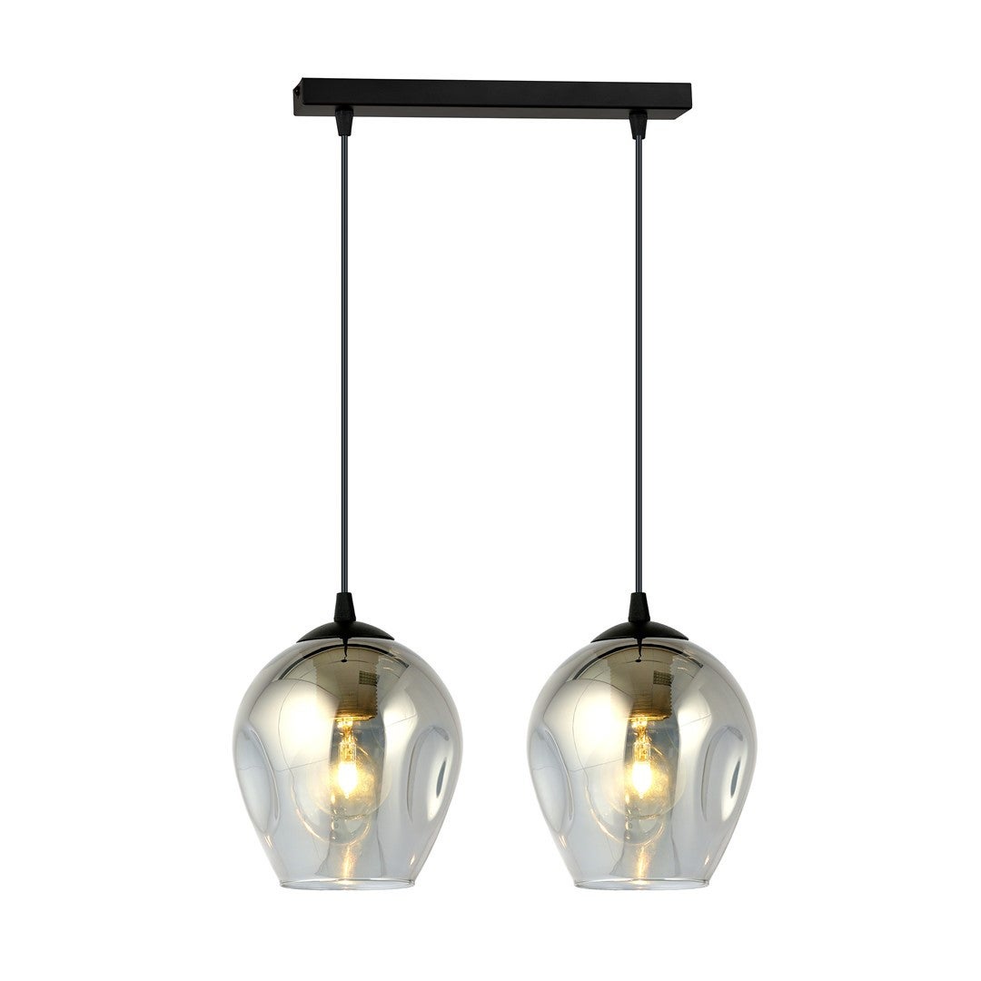 Lampa sufitowa Istar czarna-grafit 2xE27x15W wym: 100 x 40 x 14 cm szkło Emibig