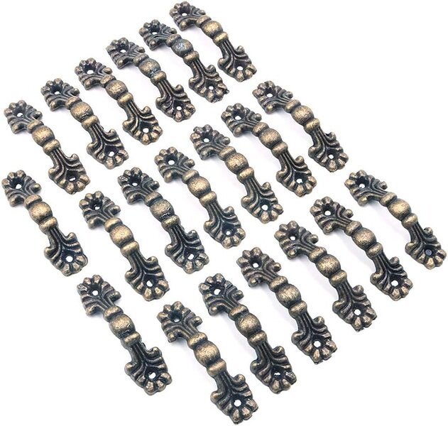 Buton decorativ în stil antic, 42x11mm, pentru cutii din lemn, mobilă și sertare de bucătărie, pachet de 20 20buc