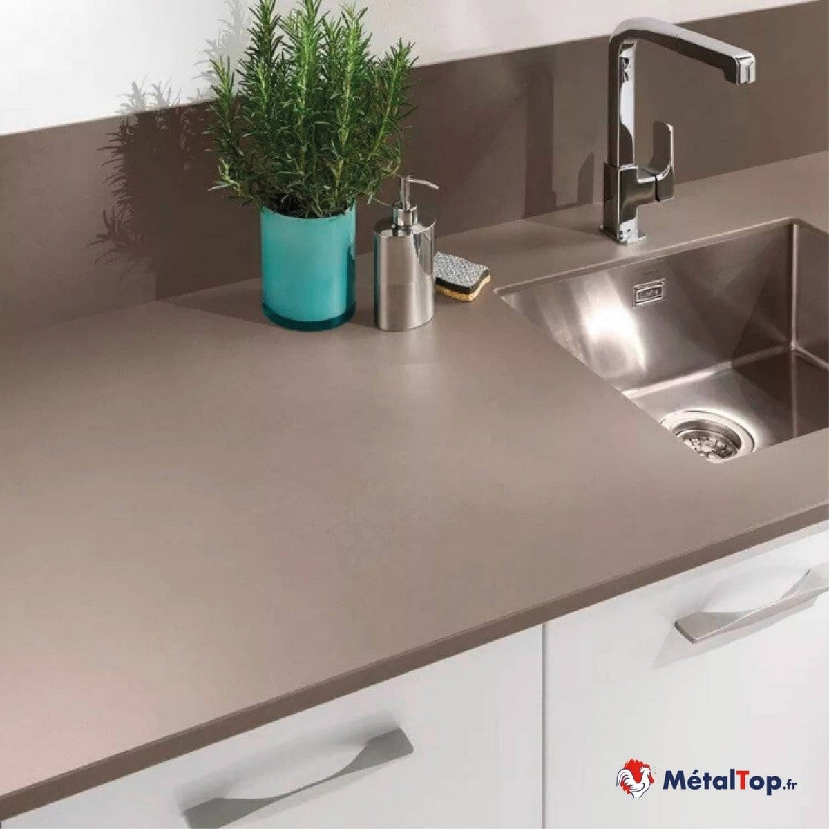 Peinture Plan De Travail - Metaltop - Beige - RAL 1001 - Pot 1L - 3