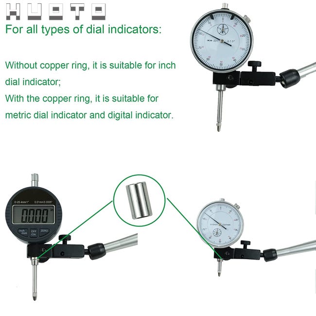 Base Magnetica Per Comparatore - Supporto Con Braccio Regolabile E Forza Portante 60kg - Foto 8