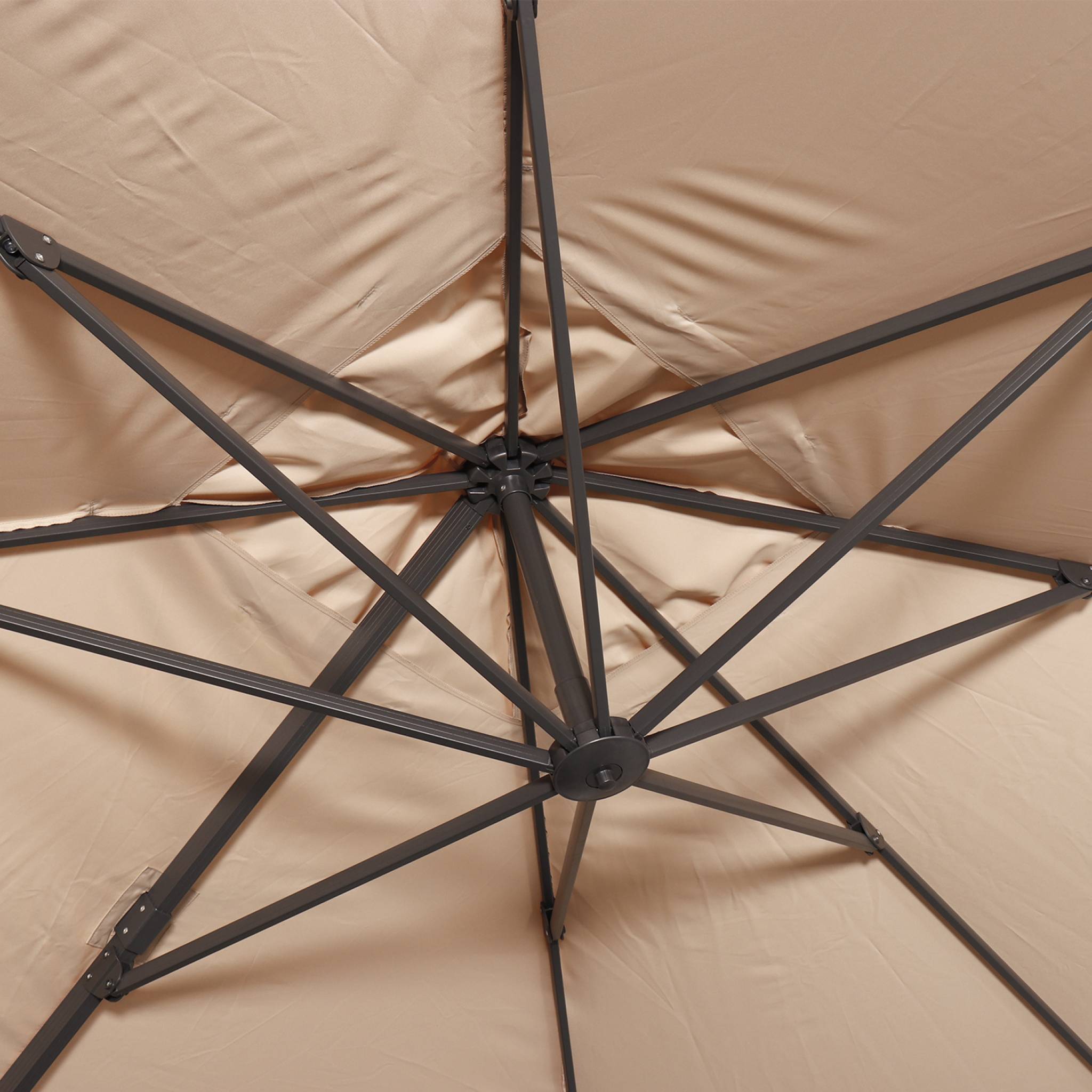 Parasol déporté rectangulaire 3x4m - Wimereux- Beige - Parasol excentré inclinable et rotatif à 360°. - 6