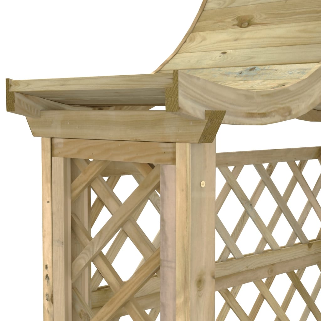 Tonnelle de jardin | Pergola de jardin avec toit et banc Bois de pin imprégné CFW310778 - 7