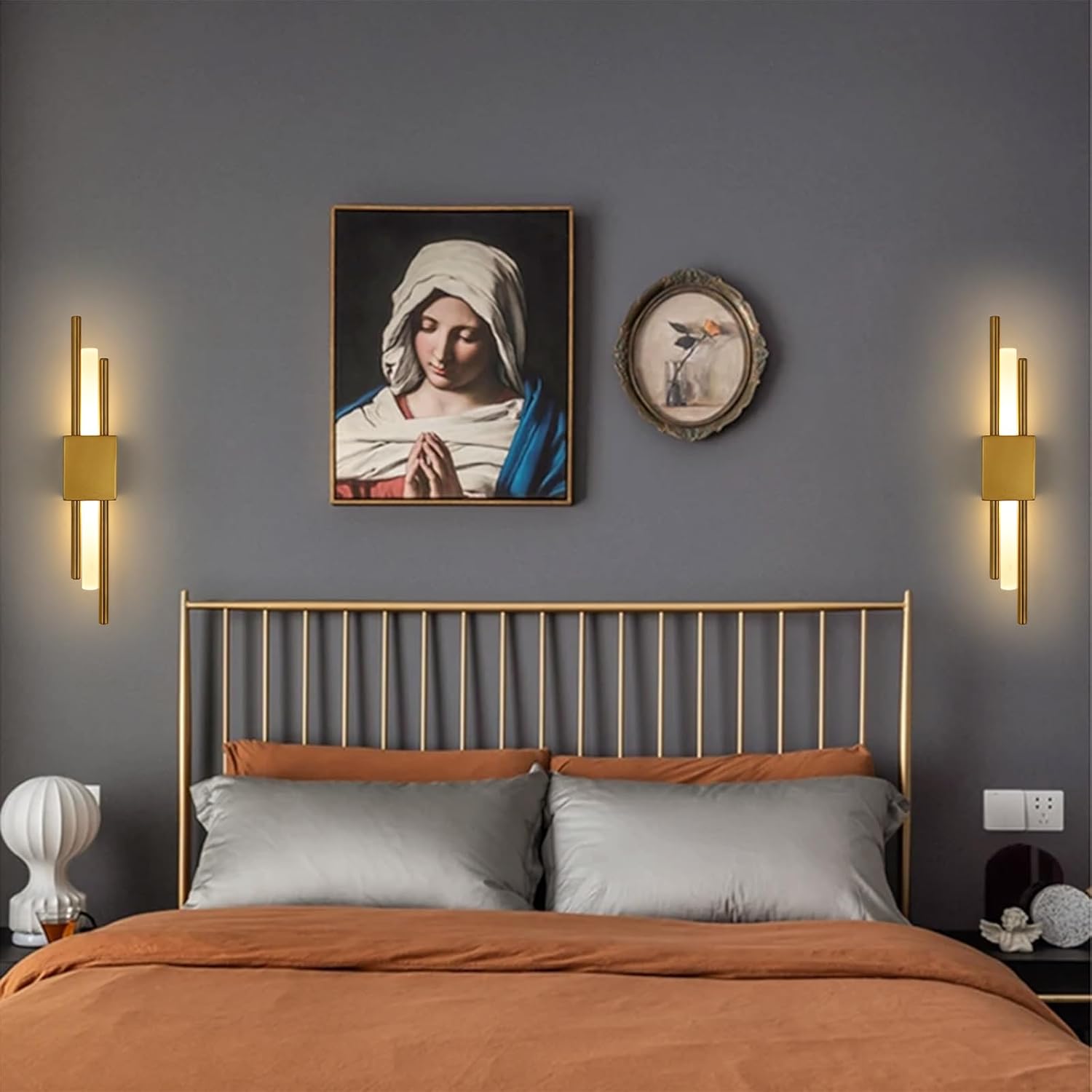 Lampada da parete a LED 2 pezzi – 3000K/4000K/6000K – Illuminazione moderna per soggiorno– Luce notturna lunga da comodino – Lampada notturna a LED - 5