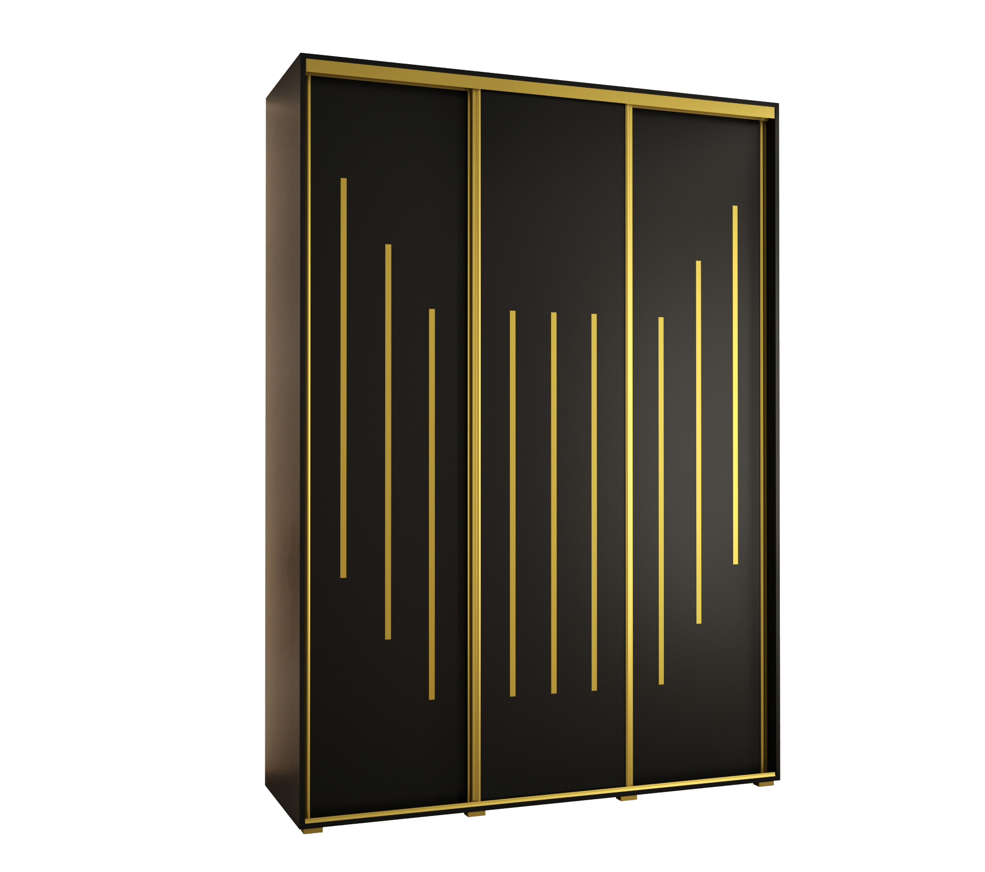Szafa przesuwna wysoka Davos 8 170 x 60 x 235,2 cm czarny + czarny + u. złoty - Abiks Meble