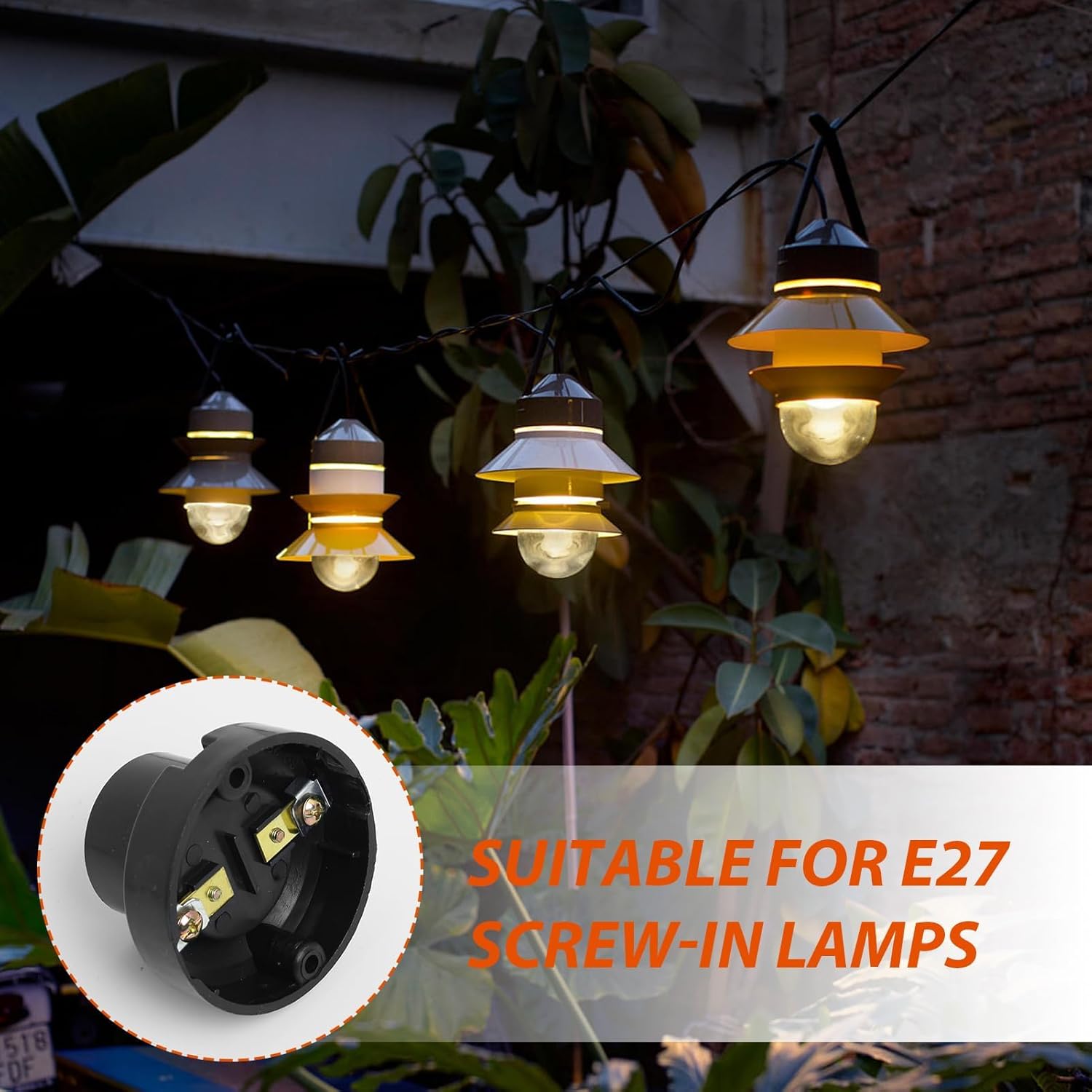 10 gniazd śrubowych E27 do lamp sufitowych - podstawa lampy sufitowej E27 - gniazda do lamp sufitowych wpuszczanych - odpowiednie do lamp żarowych i h - 4
