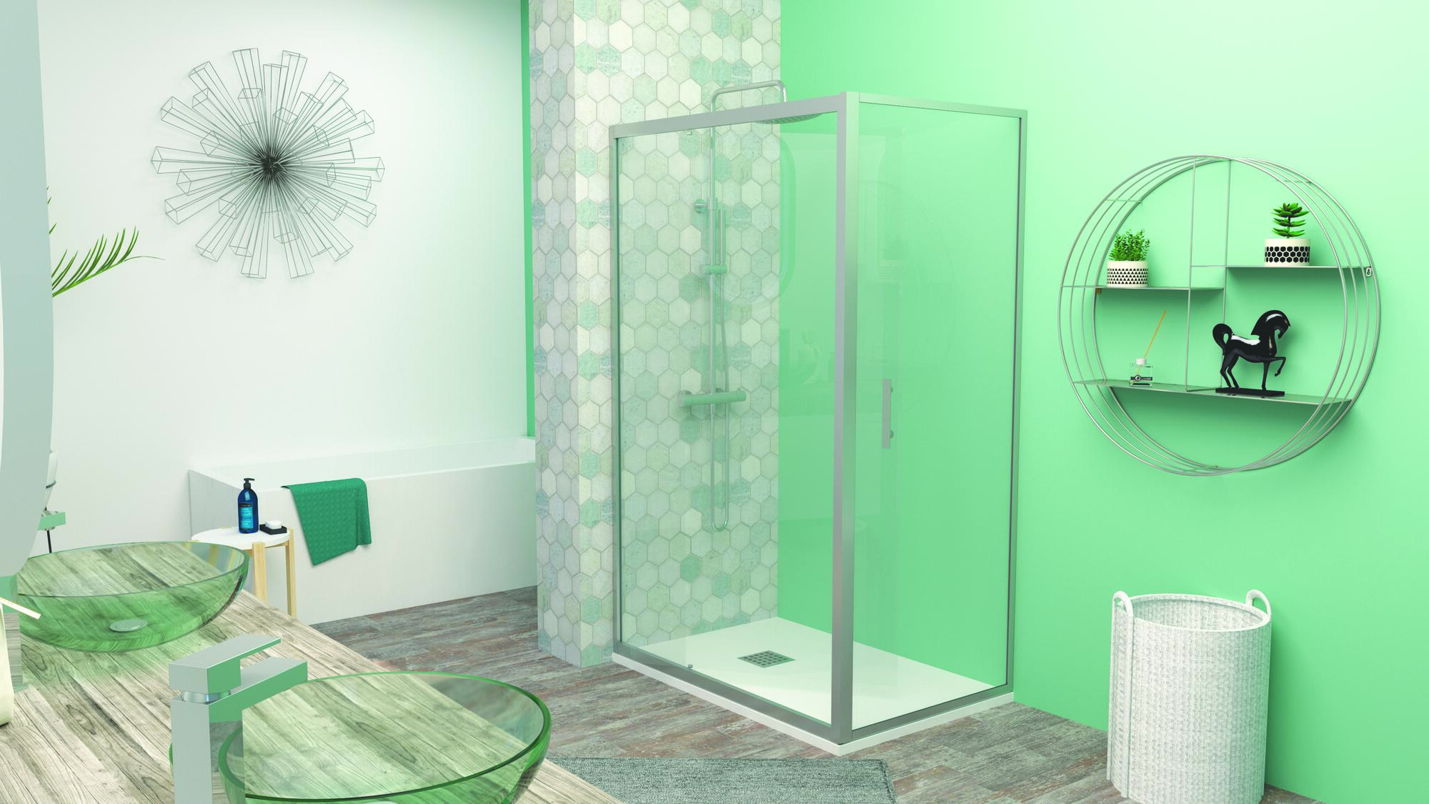 ONDEE ZEN - Façade de douche EKLA - Pivotante - Finition Chromé ...