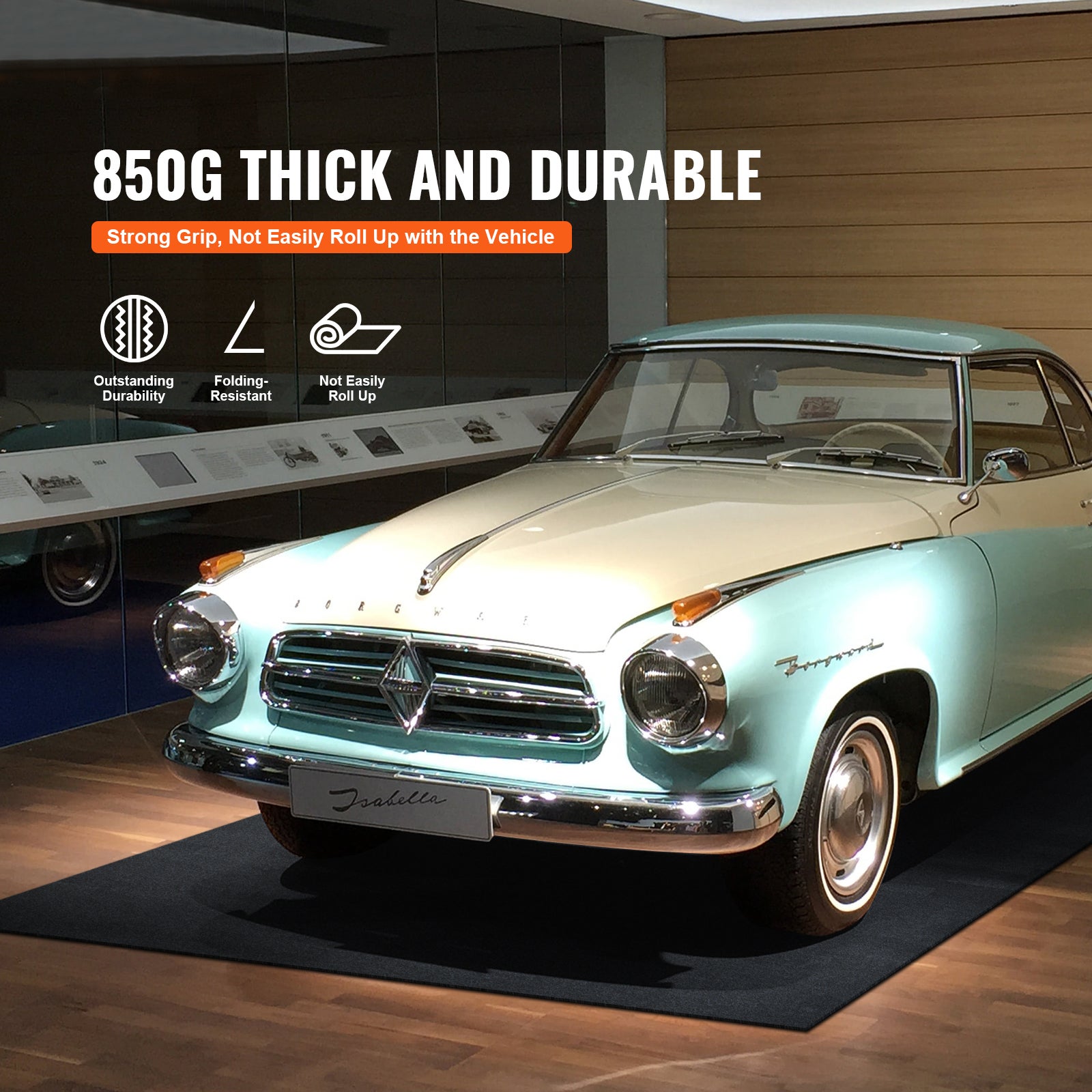 Tapis sol garage SucceBuy 2,68 x 6,7 m,imperméable,robuste,antidérapant,dos anti-fuite TPE,facile à nettoyer,découpable,protection huile - 4