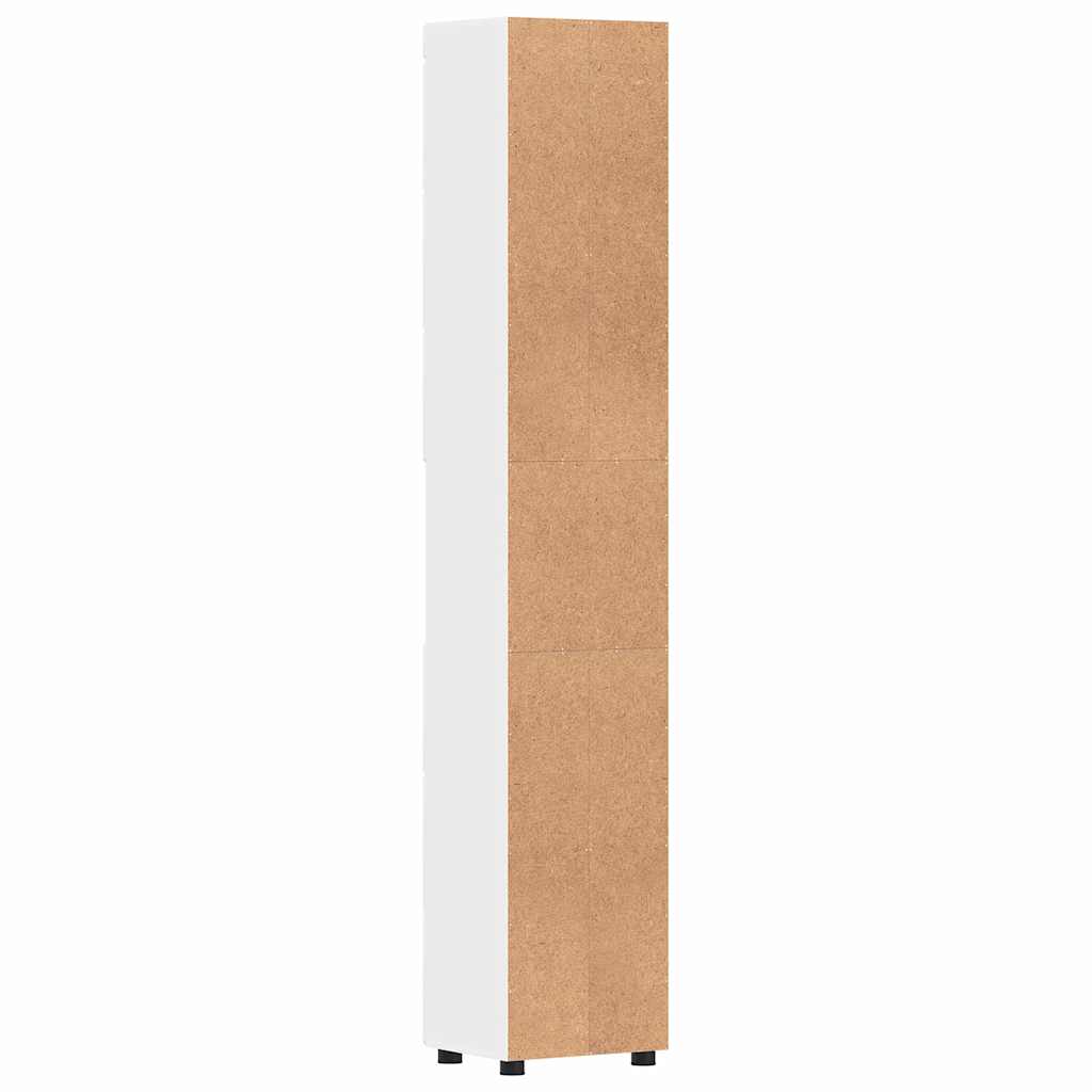 vidaXL Gabinete de Baño Blanco 37 x 31.5 x 203 cm Madera contrachapada - 8
