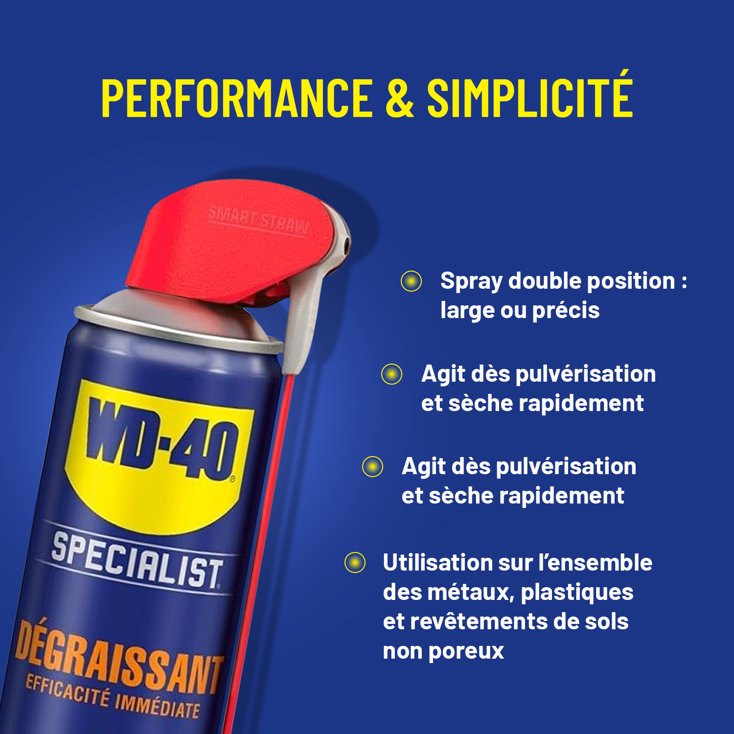 WD40 - Dégraissant efficacité immédiate système professionnel - aérosol de 500ml - 33392 - 3