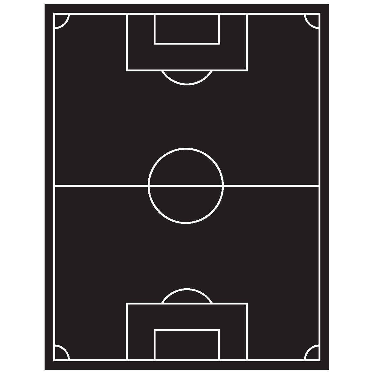 Adesivo lavagna campo da calcio + 4 gessi liquidi - Sticker adesivo - adesivi murali - 70x55cm - 2