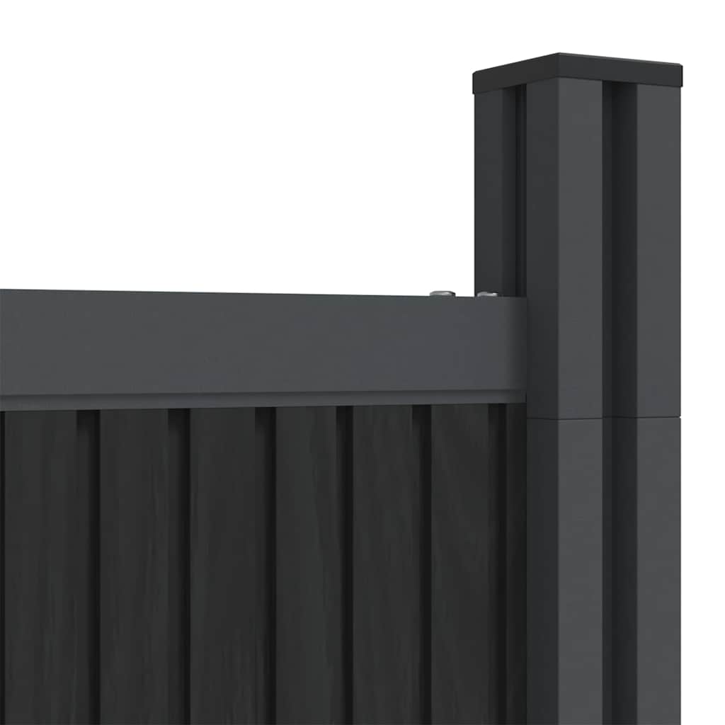 Panneau de clôture gris en WPC, pour le jardin, 1218 × 186 cm - 8