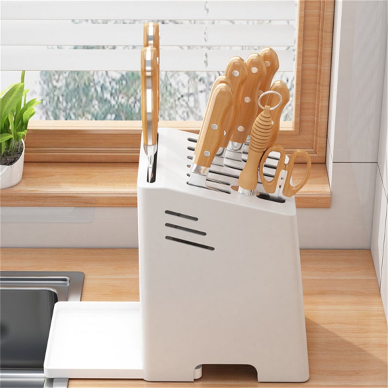 Organizador de cuchillos de cocina - Solución elegante y práctica - Portacuchillos inclinado de chapa negra 21*15*25,5cm - 4