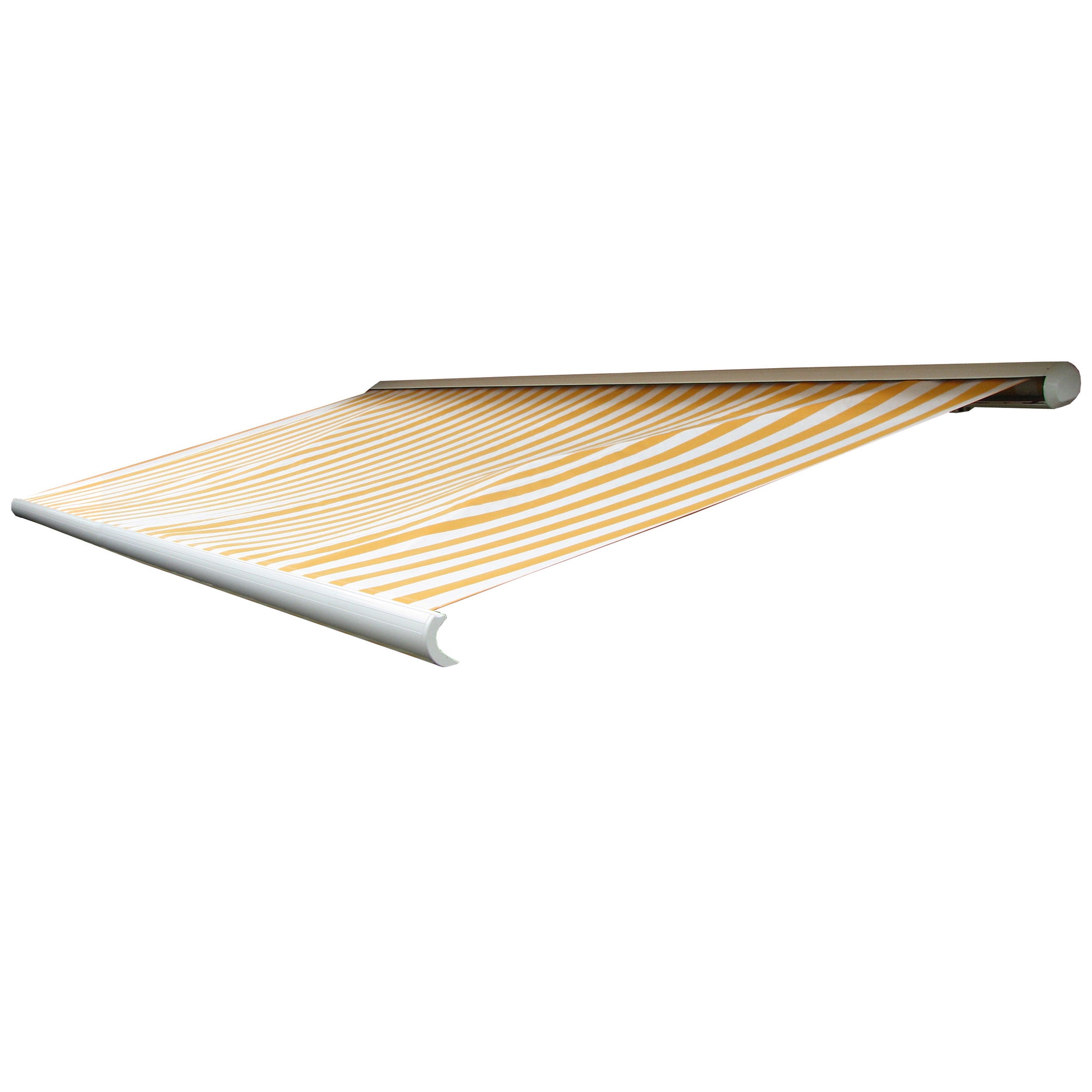 Wymienne poszycie do markizy T122, pełna kaseta Wymienne poszycie przeciwsłoneczne 4x3m ~ Poliester żółto-biały