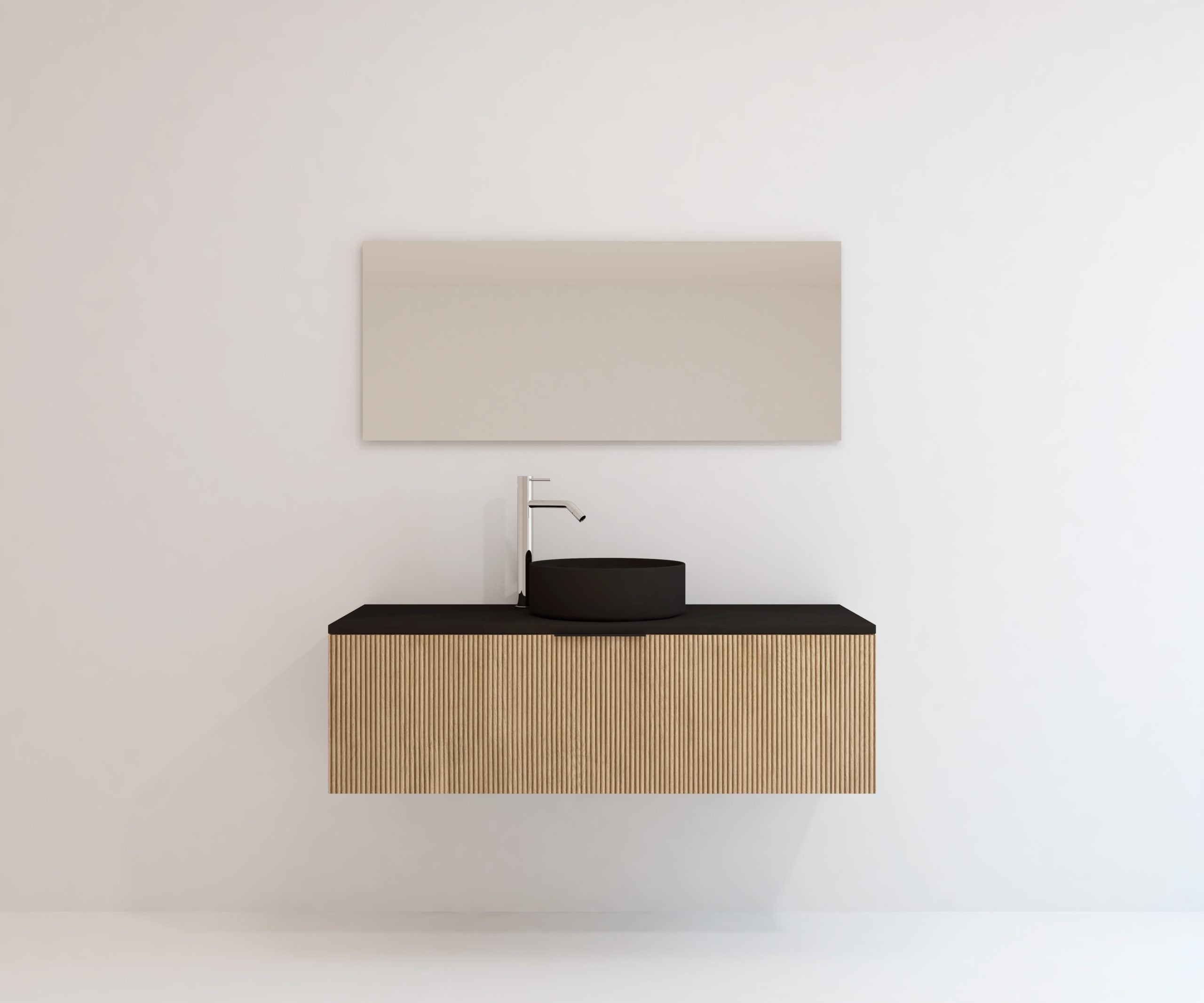 Ensemble de meubles de salle de bain Emene OPOSSÉ Noir mat 120 cm + Vasque - 4