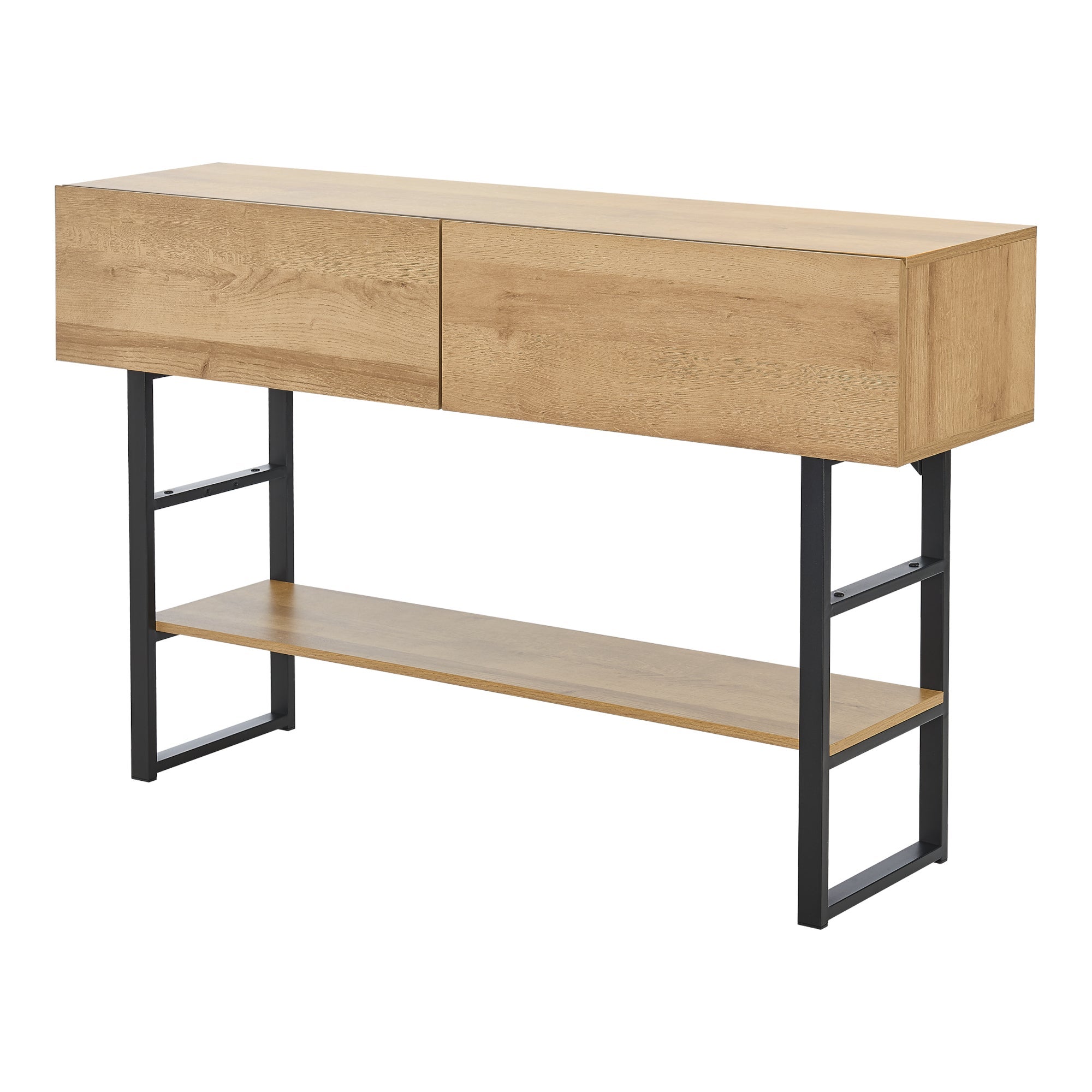 Table Console Métal Noire/Gris – Style Contemporain – 122 X 51 X 79 Cm (LxlxH)