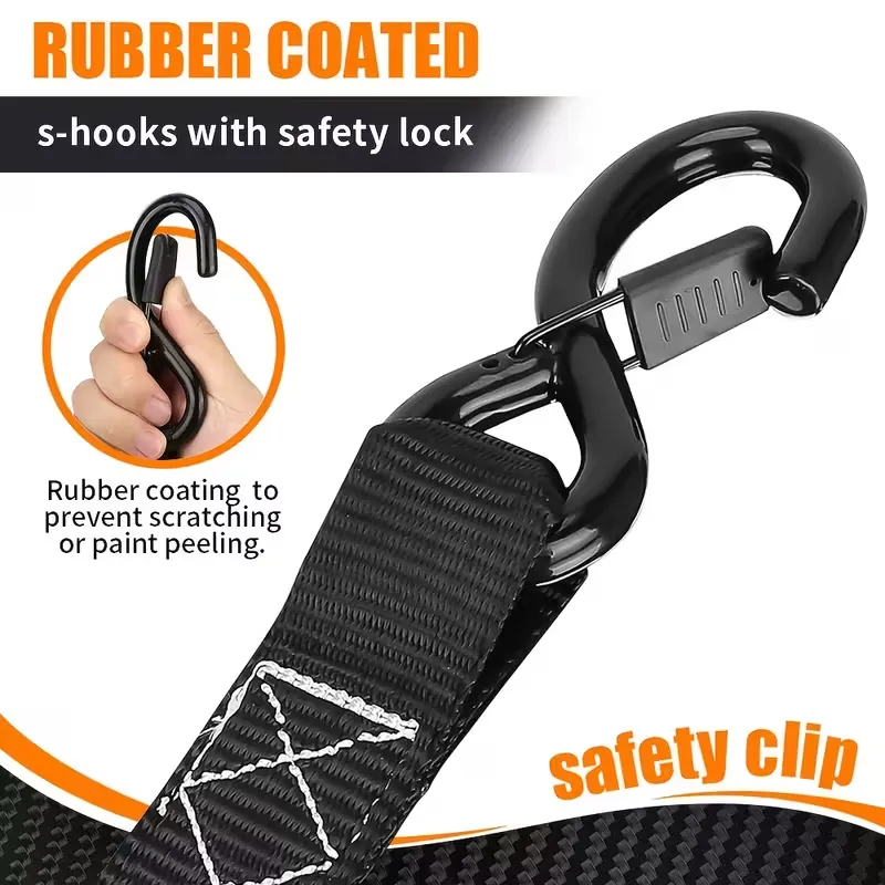 Sangle à cliquet Automatique 3 m x 25 mm Crochets+ crochet Master Lock Equipement Idéal Fixation Remorque Moto Quad Auto - 3