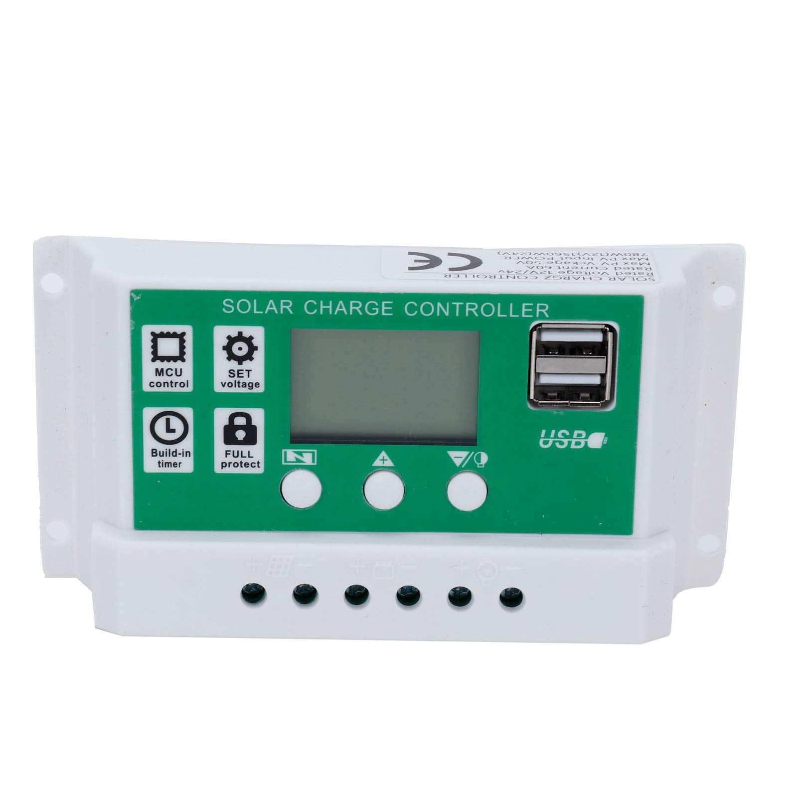 Controlador De Carga Solar MPPT/PWM – Regulador Para Paneles Con 2 Puertos USB, Compatible 12V/24V
