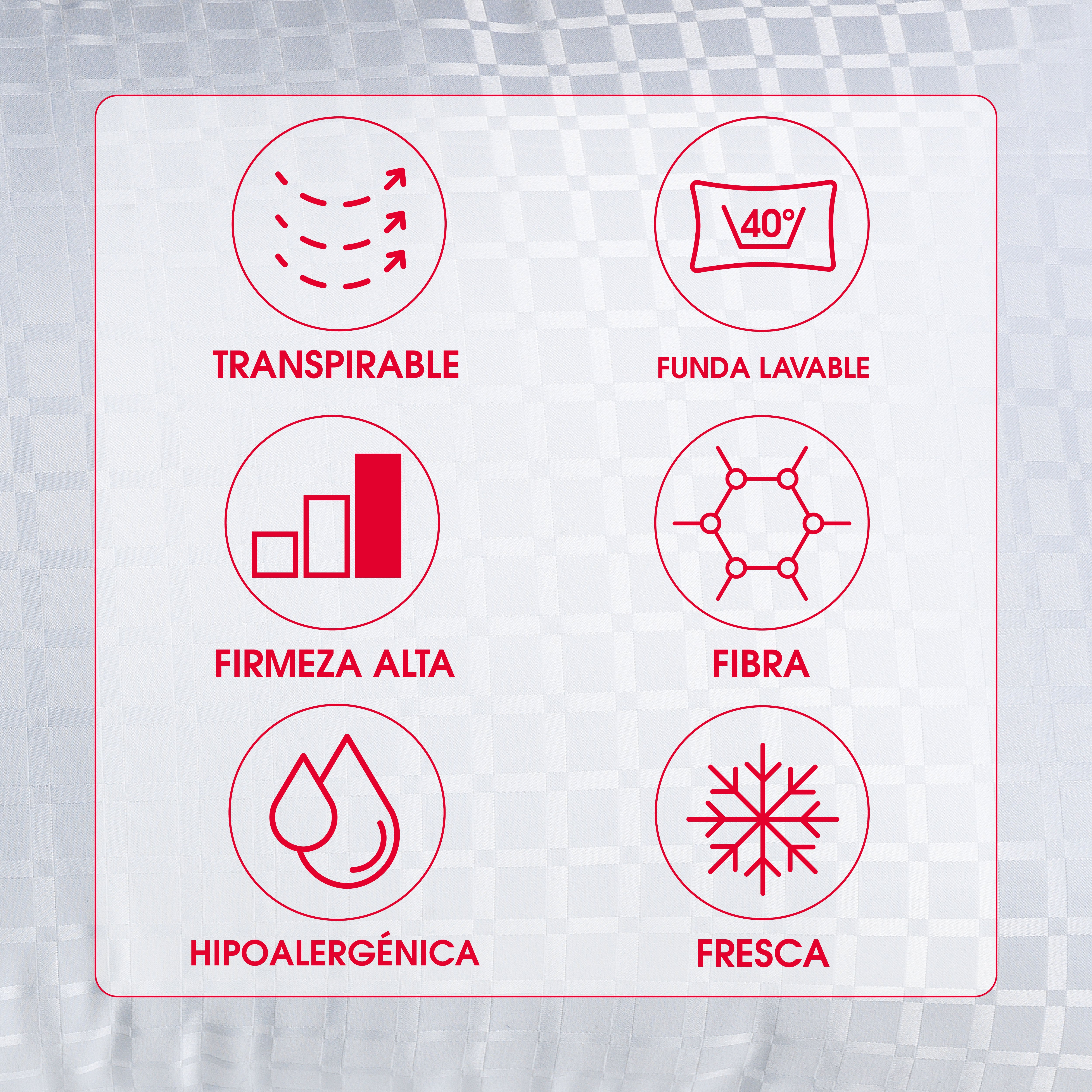 Almofada 70cm fibra PIKOLIN de firmeza alta com capa lavável - IRON MAX - 3